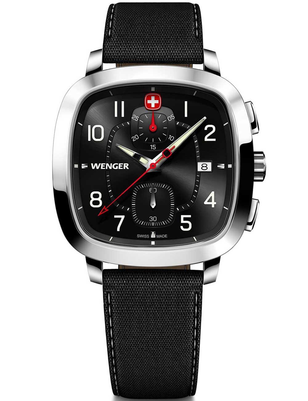Wenger Quarzuhr Wenger 01.1933.108 Herrenuhr Vintage Sport Chronograph 40mm 5ATM Wenger 01.1933.108 Herrenuhr Vintage Sport Chronograph 40mm 5ATM