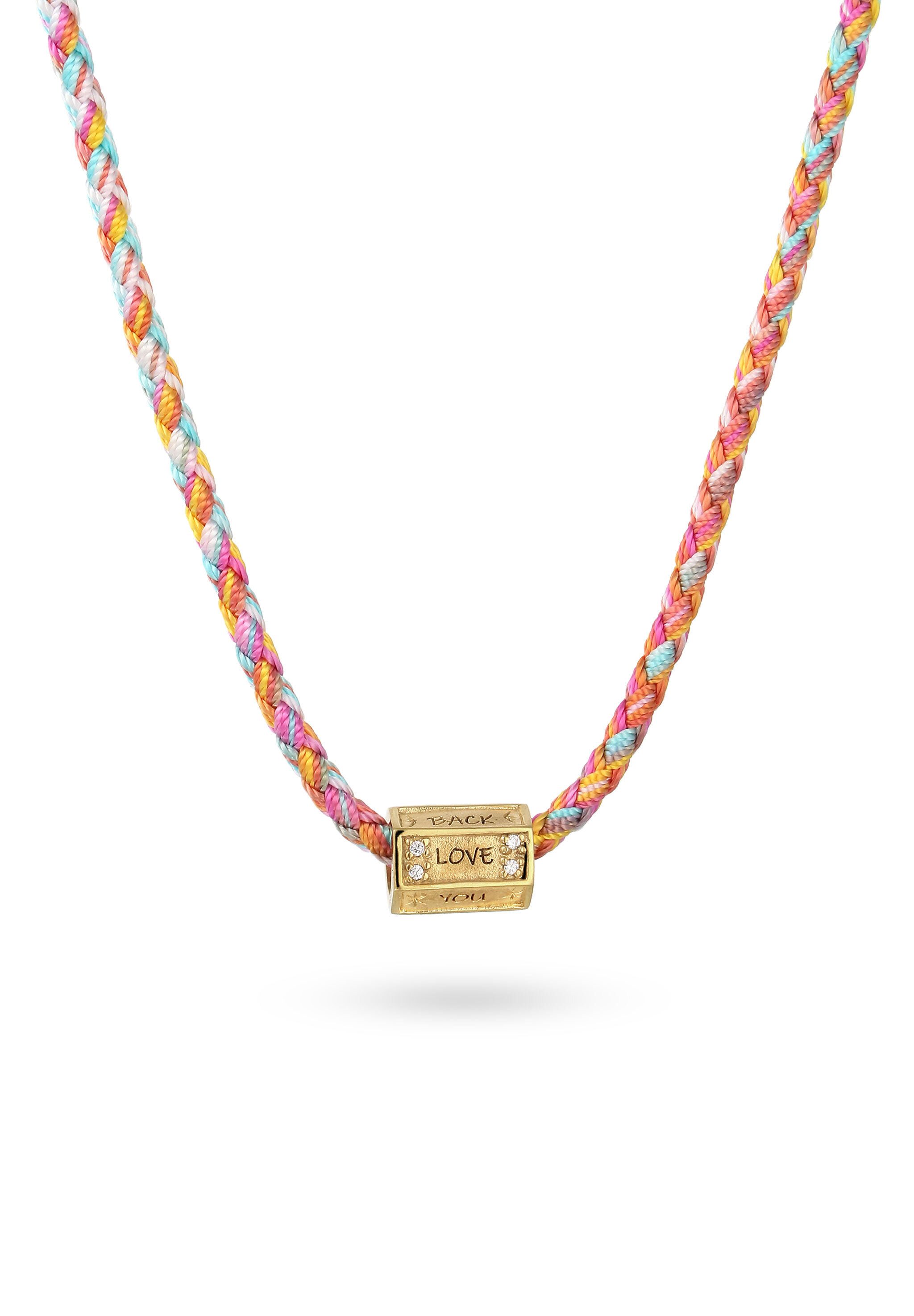 Elli Kette mit Anhänger Love Colorful Zirkonia Weiß 925 Sterling Silber