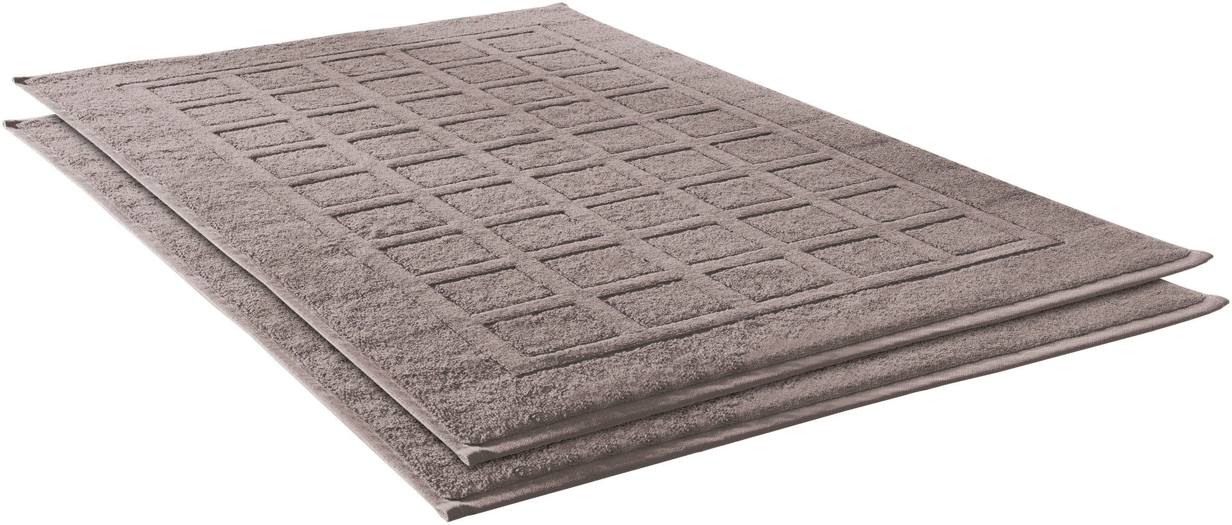 Dyckhoff Badematte Planet, Höhe 3 mm, beidseitig nutzbar, fußbodenheizungsgeeignet, Baumwolle, rechteckig, 2-tlg. Badematte, Baumwolle, 2er Set Hotelmatte