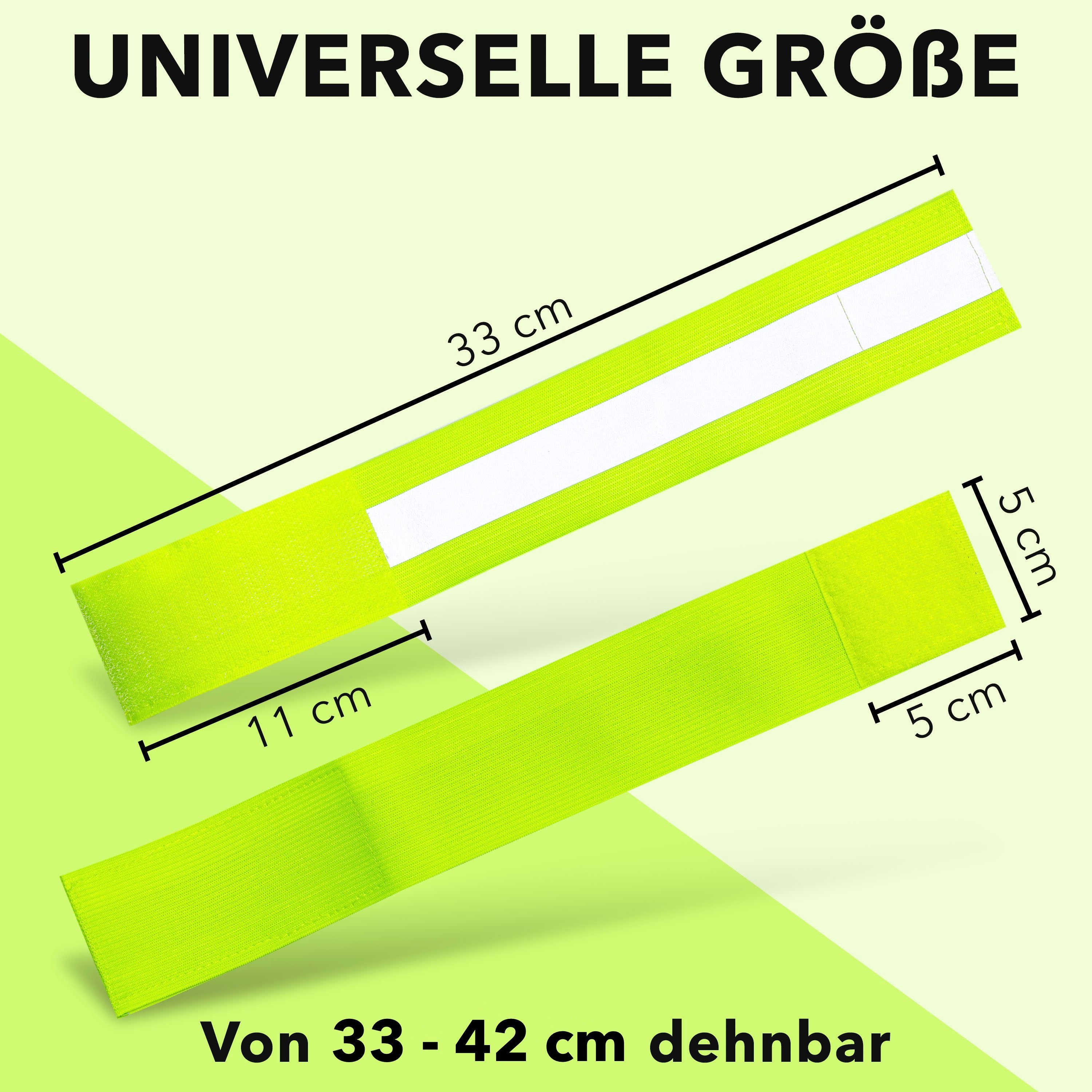 AVANA Reflektorband reflektierendes Armband Reflektor Schnapparmband Fahrrad Joggen, (2 St), Leuchtarmband