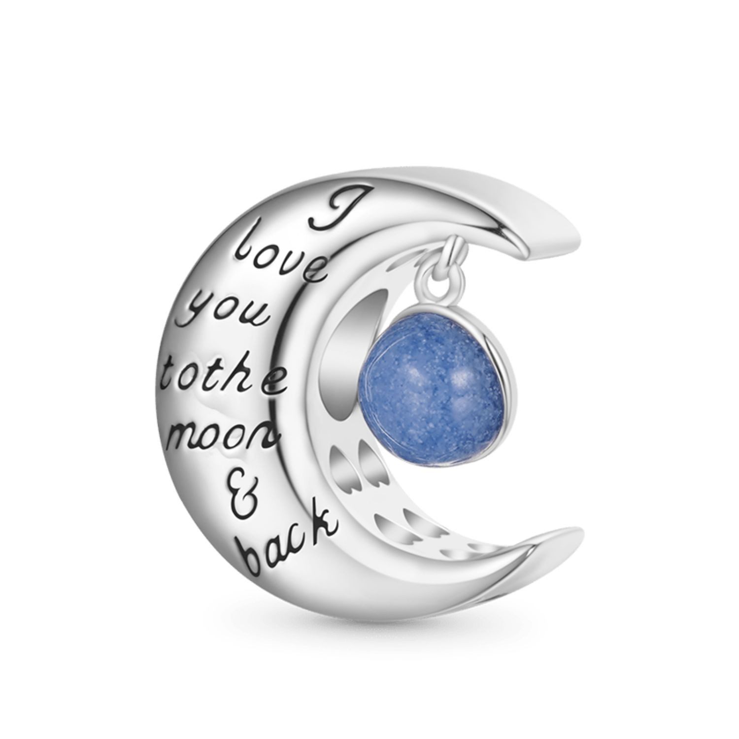 Gnoce Bead Gnoce Charm Mond HGC098 Silber