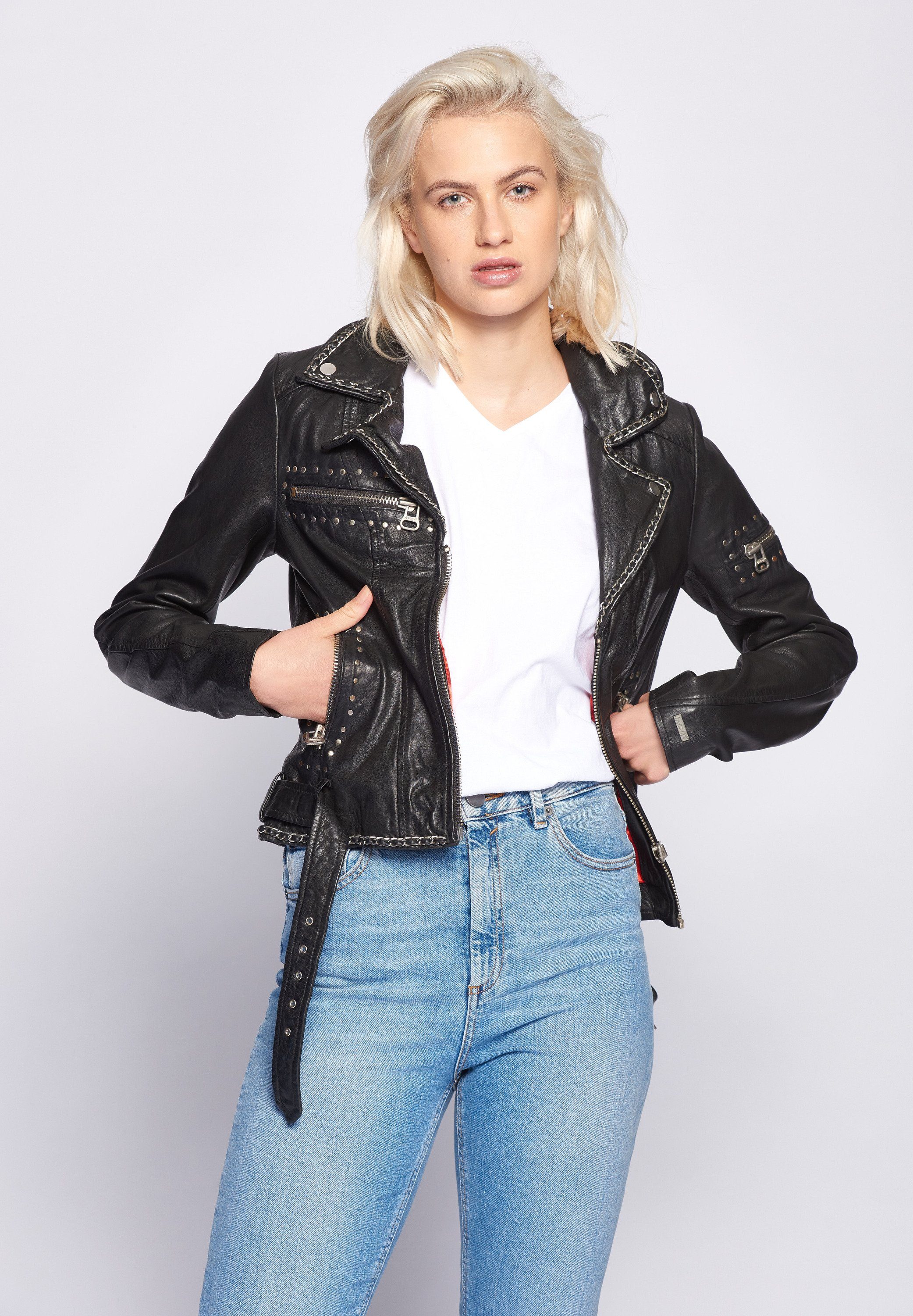 Maze Lederjacke Manaia black | Übergangsjacken