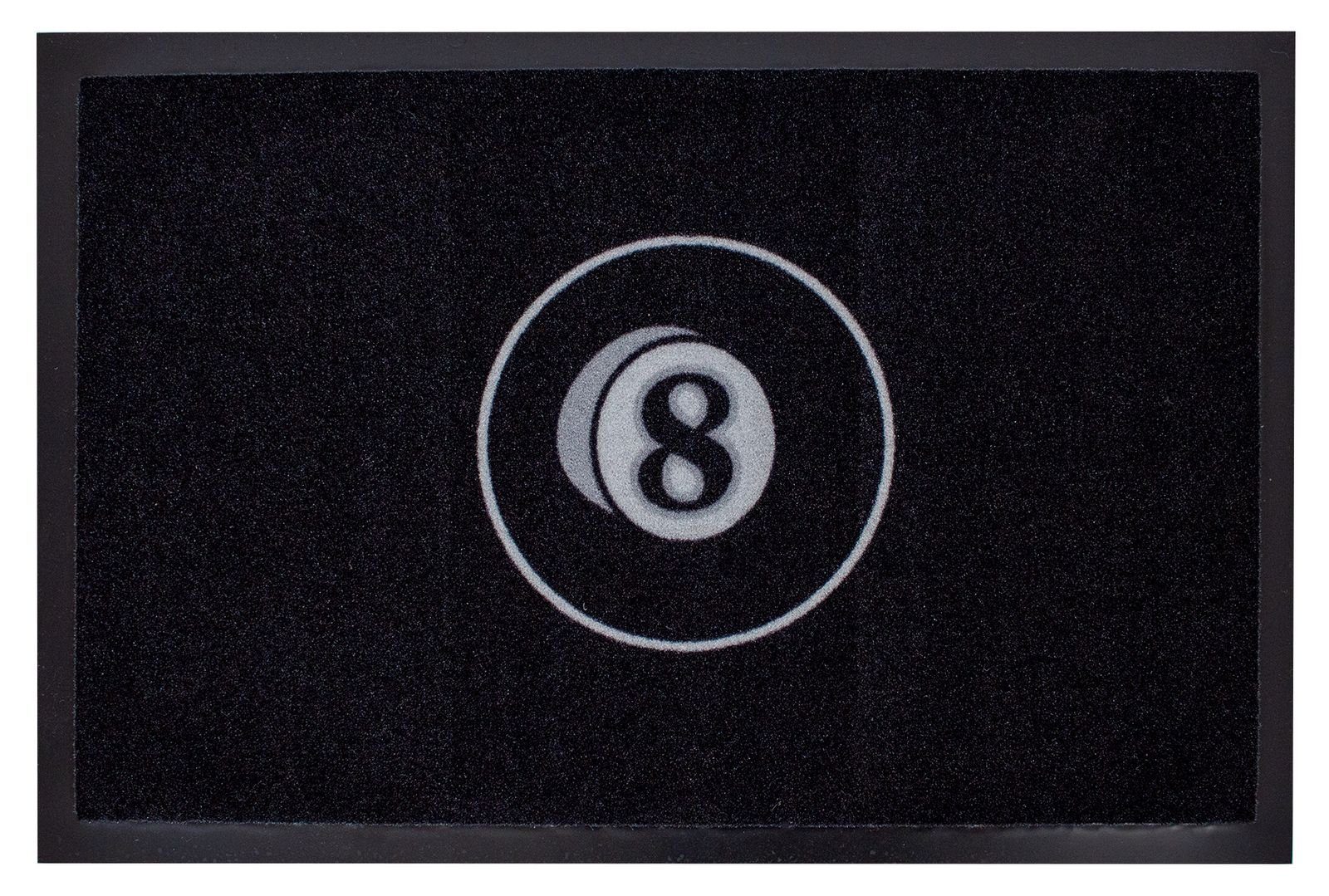 Fußmatte 8. Ball Billiard 60 x 40 cm, Mr. Ghorbani, Rechteckig, Höhe: 3 mm
