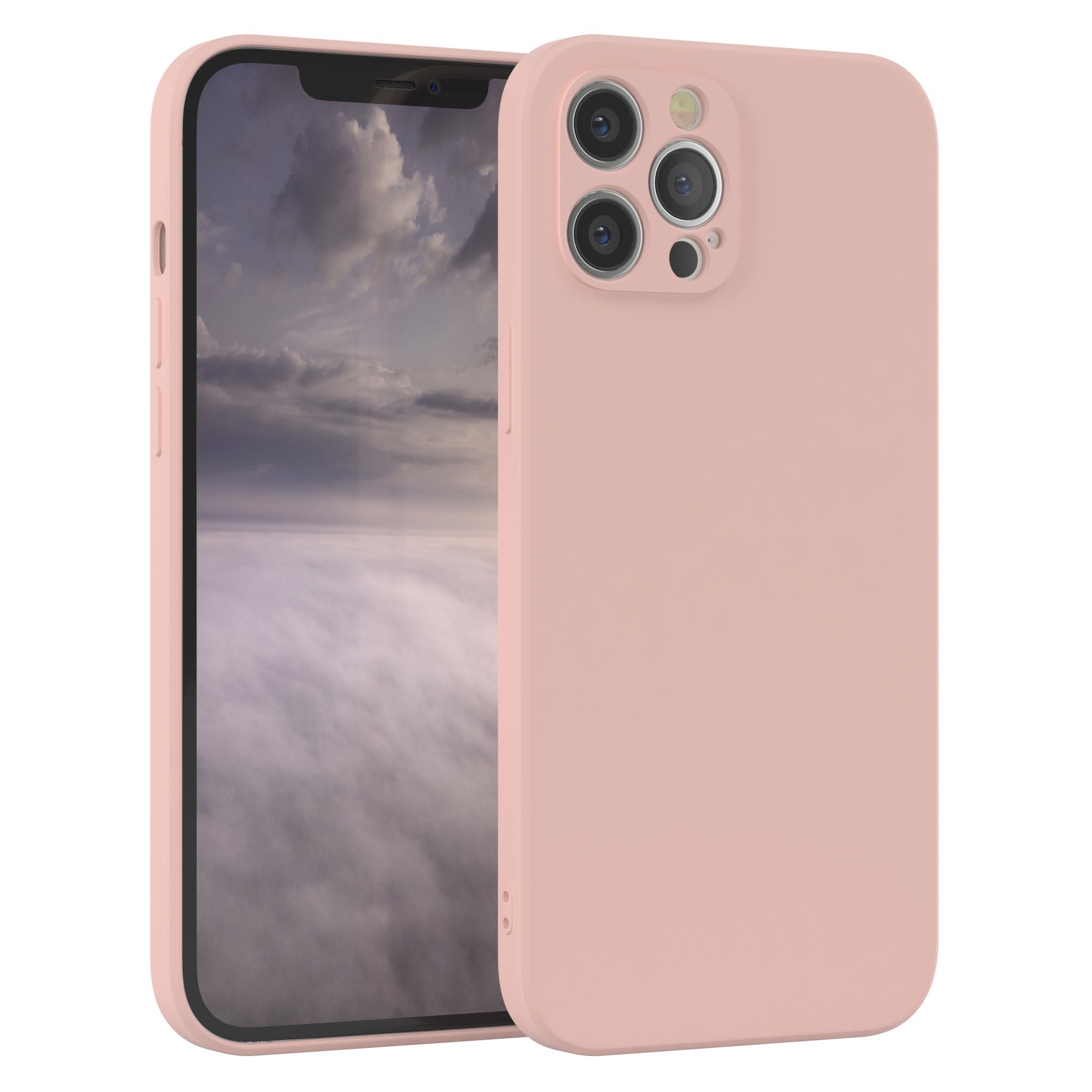 EAZY CASE Handyhülle TPU Hülle für Apple iPhone 12 Pro Max 6,7 Zoll, Hülle mit Kameraschutz Bumper Case silikonschutzhülle Rosa / Altrosa