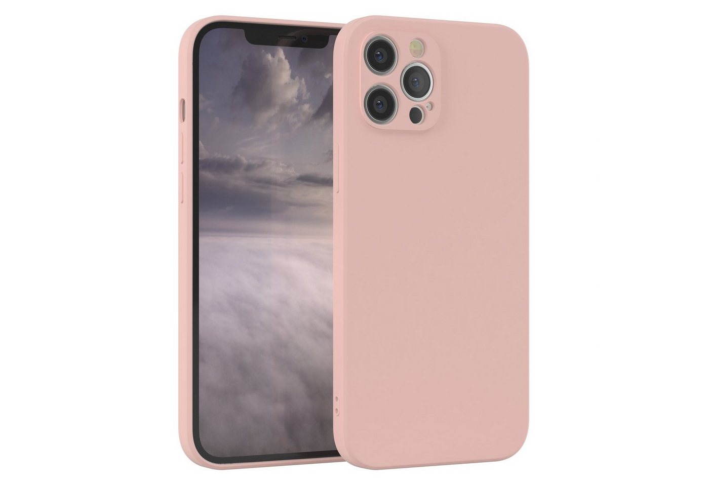 EAZY CASE Handyhülle für Apple iPhone 12 Pro Max Hülle Silikon 6,7 Zoll, Hülle mit Kameraschutz Bumper Case silikonschutzhülle Rosa / Altrosa