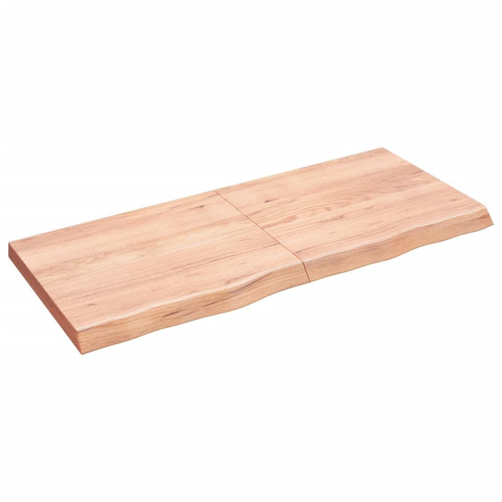 furnicato Massivholz Behandelt 140x60x(2-6)cm Eiche Hellbraun Tischplatte