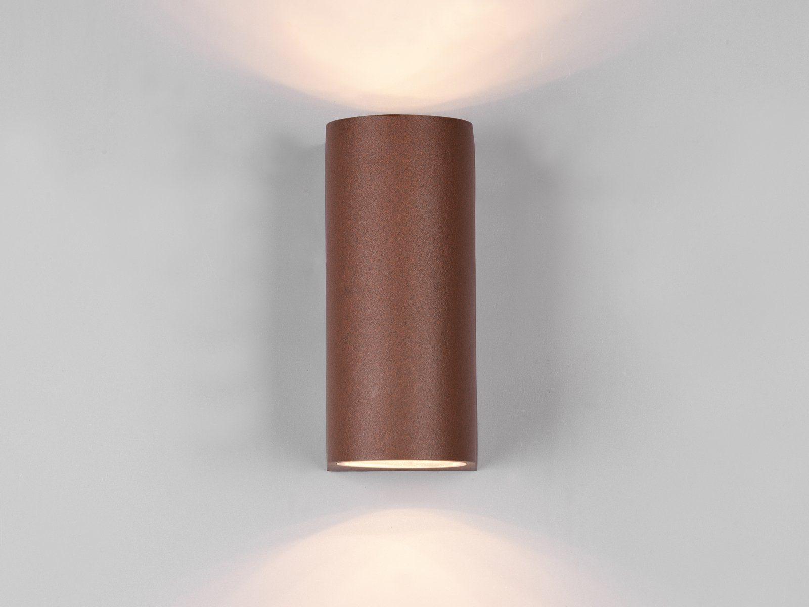 TRIO Leuchten LED Außen-Wandleuchte, LED wechselbar, warmweiß, up down Light, 15cm, Fassadenbeleuchtung für Hauswand, Rost-optik