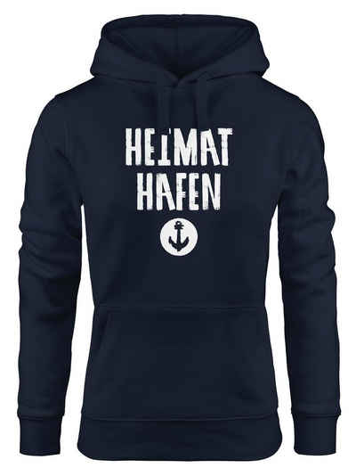 MoonWorks Hoodie Damen Kapuzen-Pullover Heimat-Hafen Anker Hoodie Moonworks®