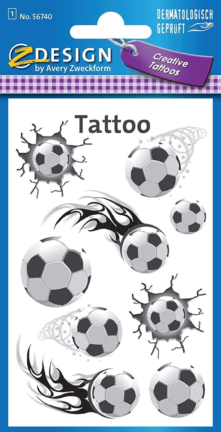 Avery Zweckform Kindertattoo Avery Zweckform - Tattoo Aufkleber - Fussball - 56740