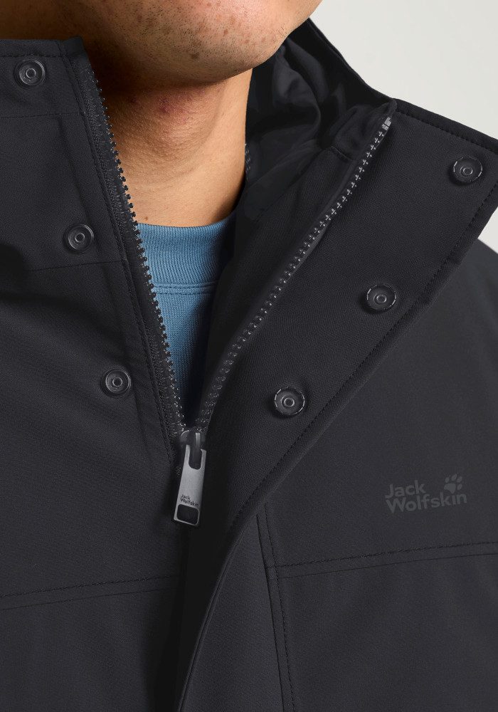 Jack Wolfskin Wintermantel COLD CAMP COAT M mit Kapuze, lang, aus Polyester, wasserdicht, winddicht, atmungsaktiv – Bild 4 von 5