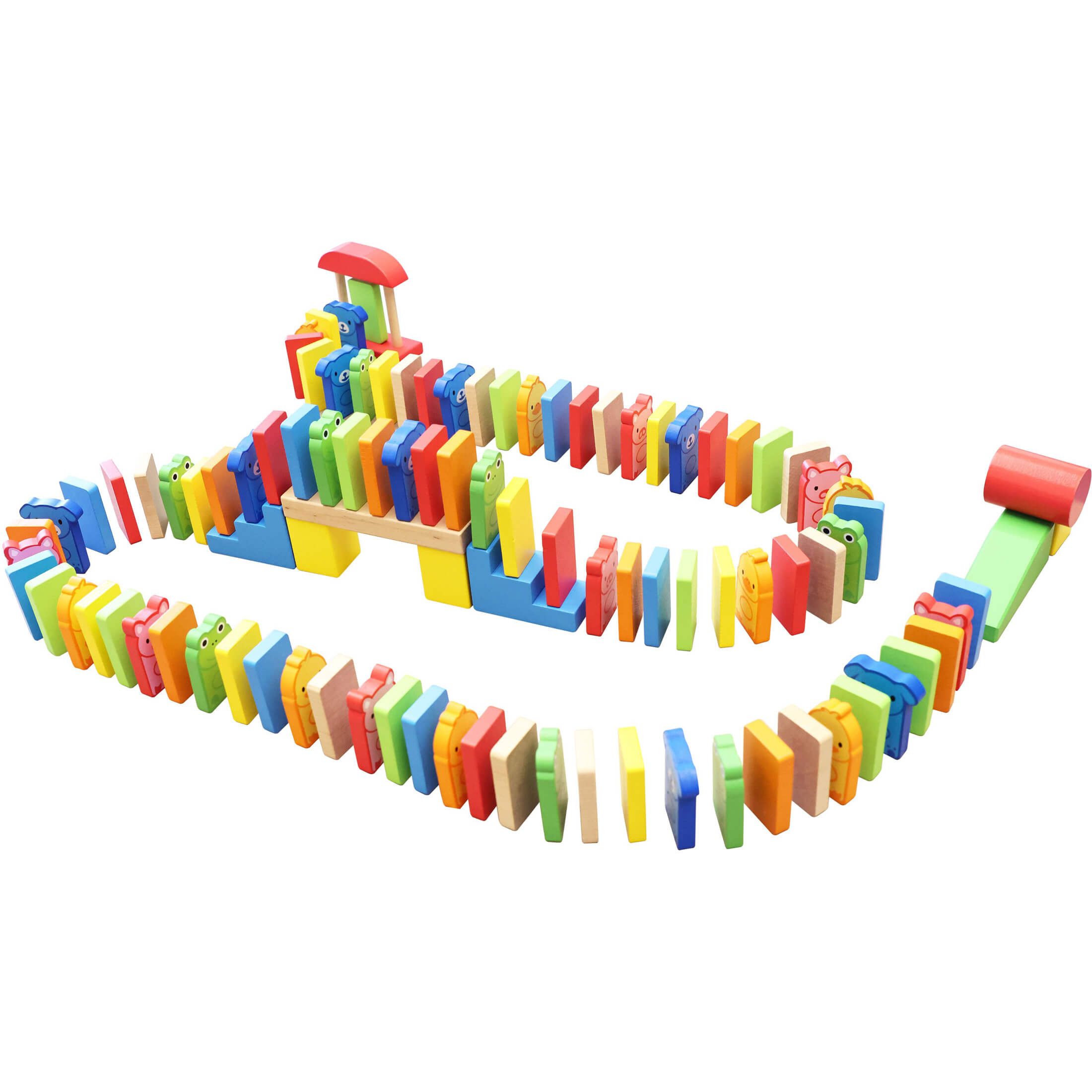 Vedes Spiel SpielMaus Domino-Spiel aus Holz, farbenfrohes Spielset ab 3 Jahren, Familienspiel, Kinderspiel