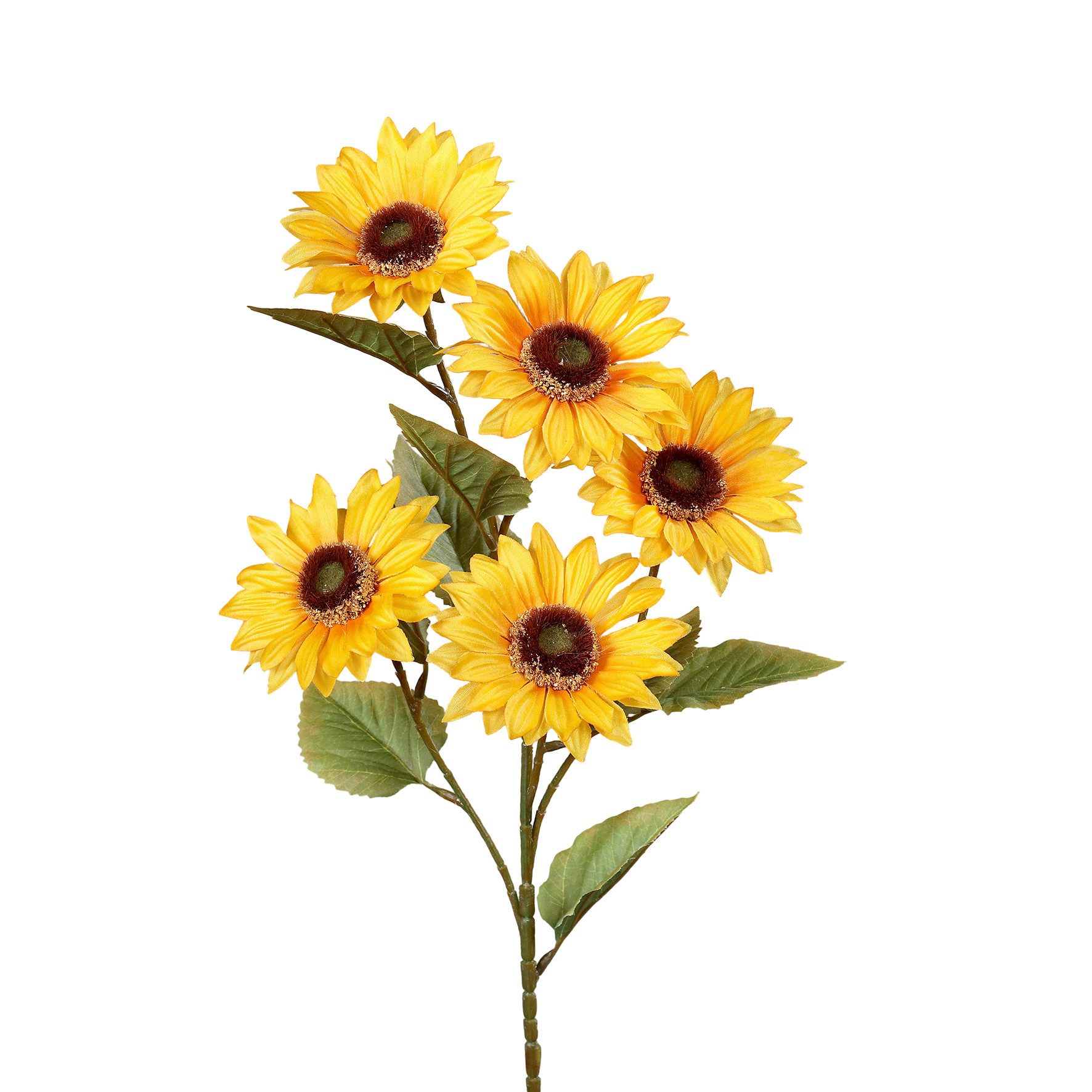 Kunstblume Künstlicher Sonnenblumenzweig 72cm DP Blume Blumen Sonnenblume, Seidenblumen Roß, Höhe 72,00 cm, Sommerblume mit 5 natürlichen Blüten