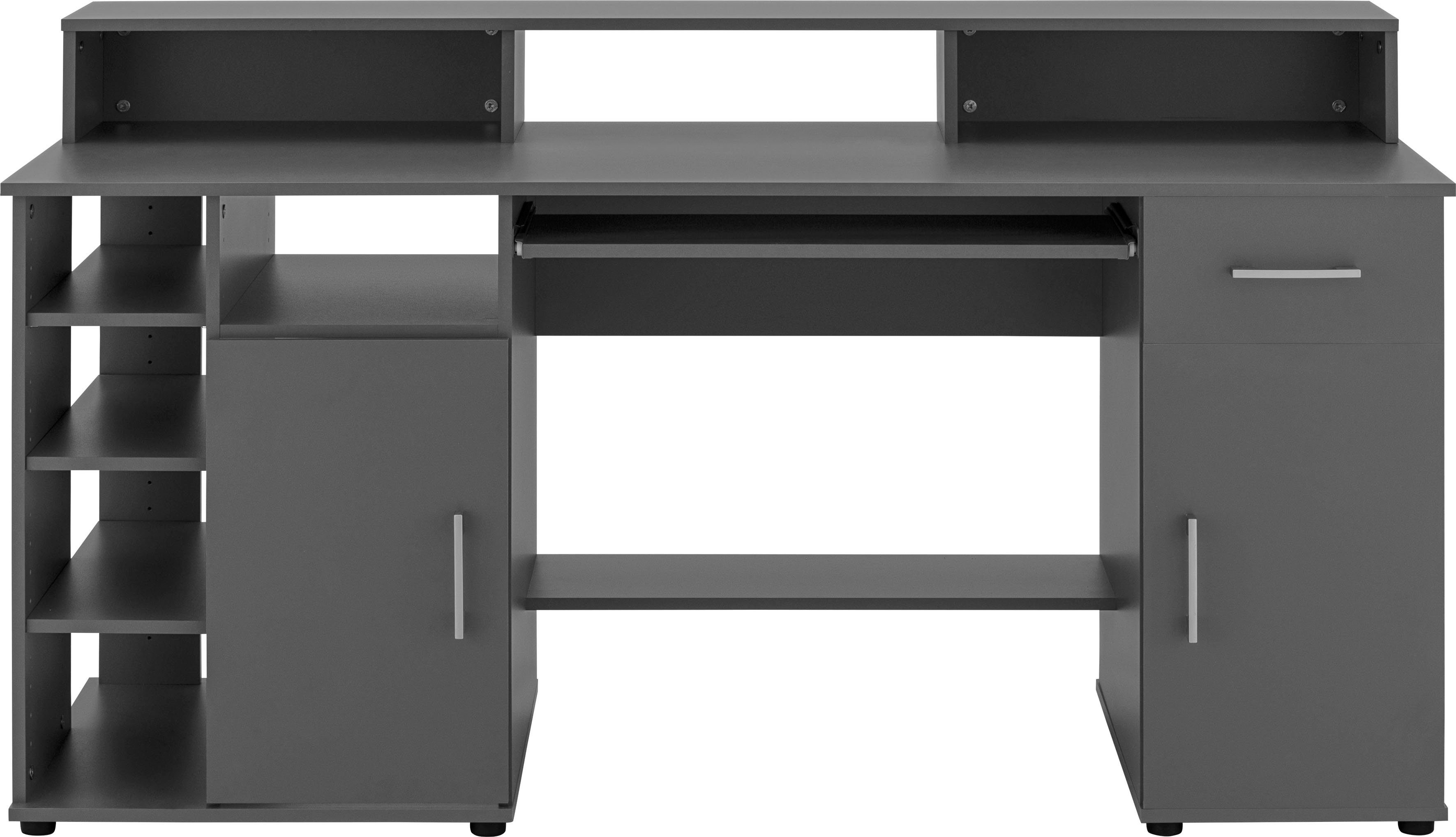 VOGL Möbelfabrik Schreibtisch Timra mit Monitoraufsatz, Tastaturauszug & Towerfach, Breite 154 oder 178 cm, Made in Germany