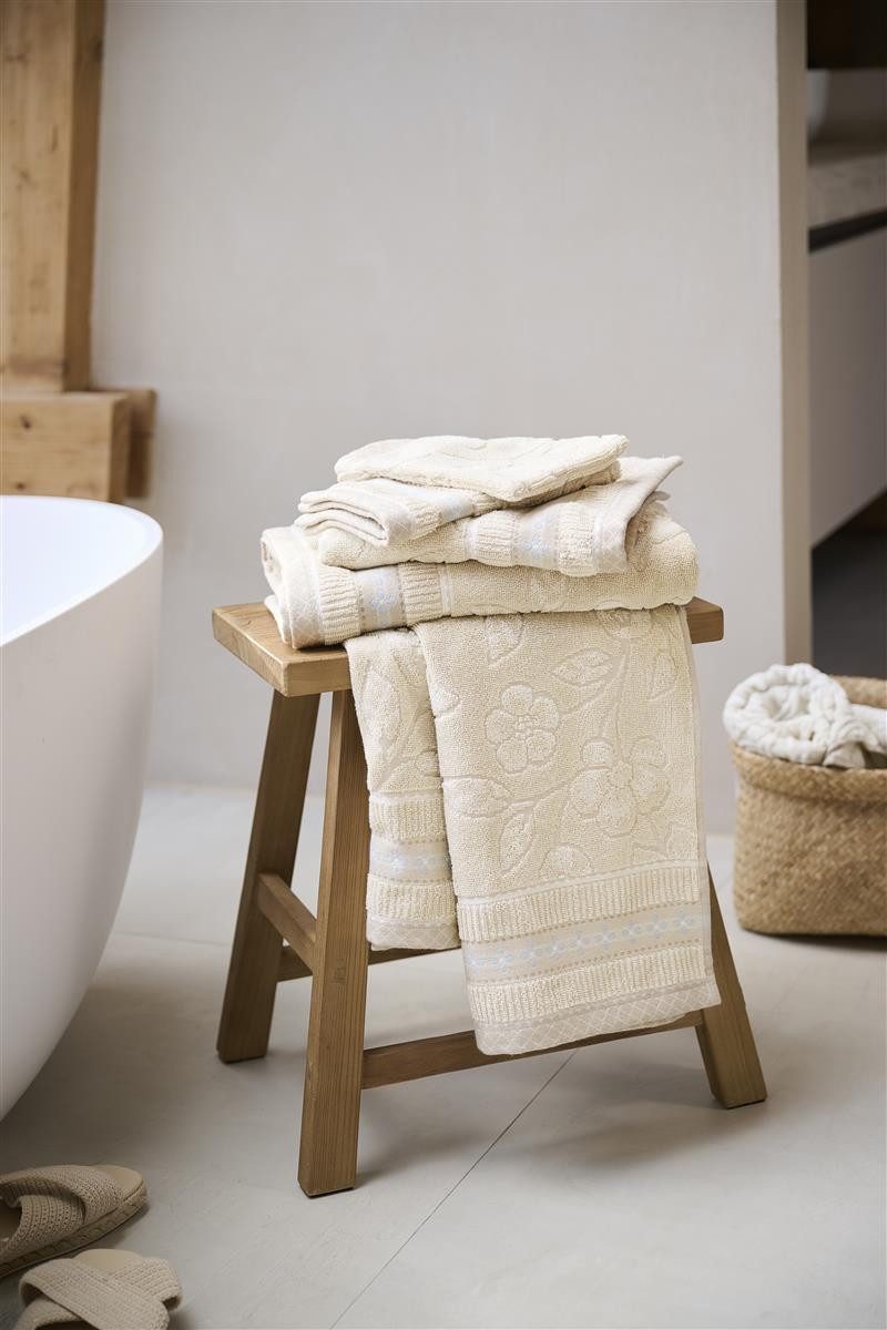 PiP Studio Gästehandtuch Jasmin Jaquard Gästehandtuch sand 30x50cm (1 Stück günstig online kaufen