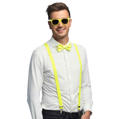 Boland Kostüm Partyset für Erwachsene, Neon Gelb - Hosenträger
