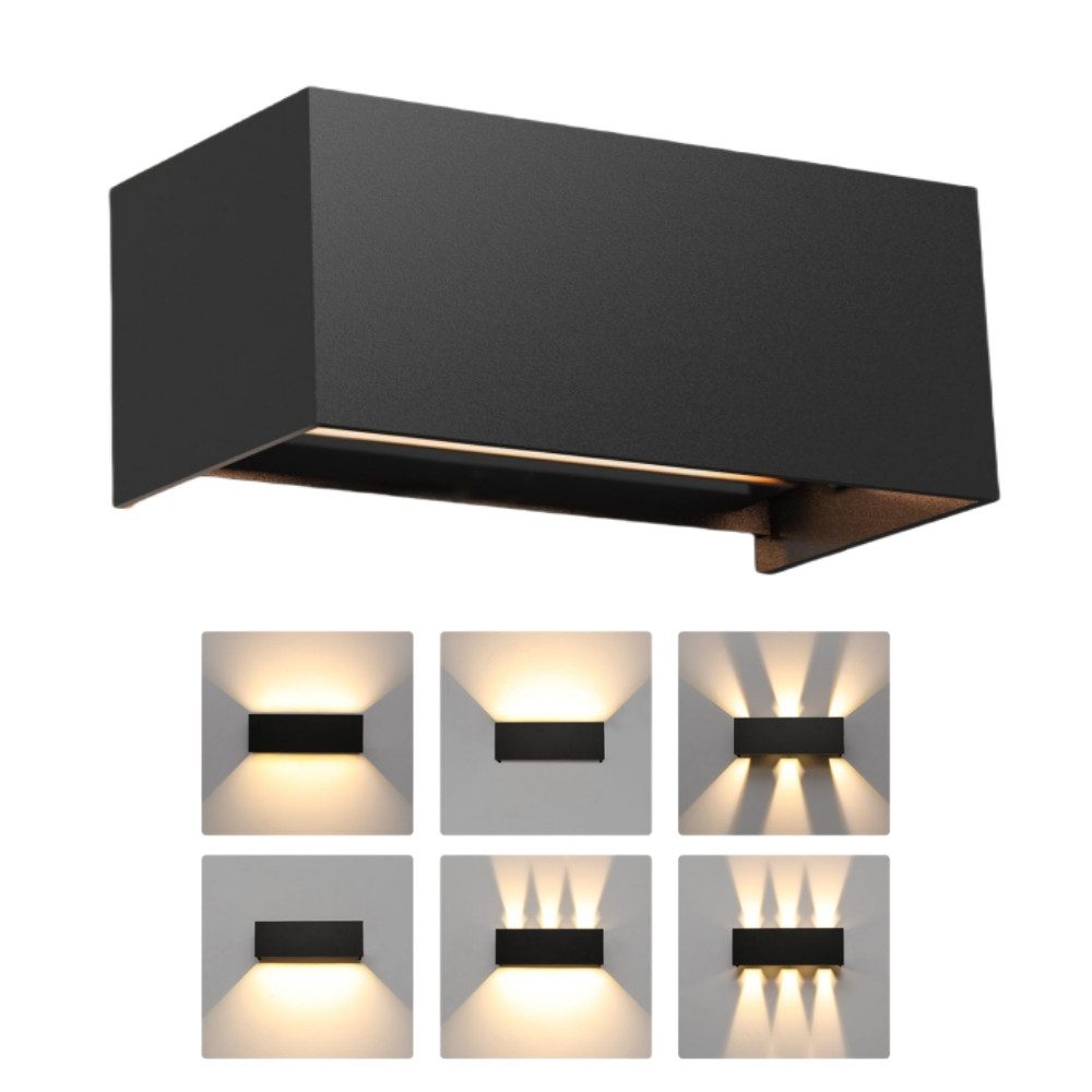 LETGOSPT Wandleuchte LED Wandlampe Innen/Außen Aluminium günstig online kaufen