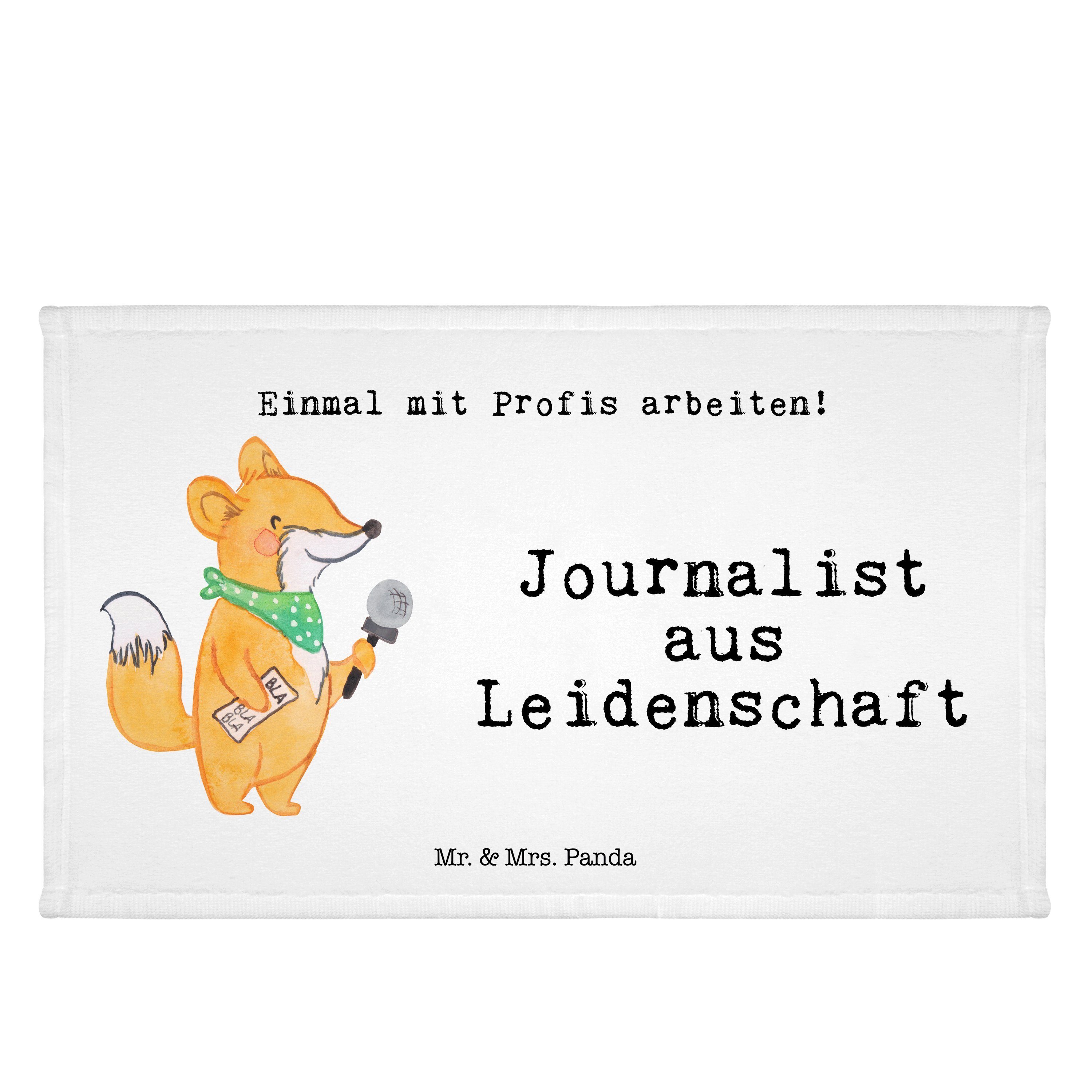 Pressebüro, Handtuch Geschenk, - Mrs. & Journalist aus - (1-St) Mr. Panda Dankeschön, Weiß Leidenschaft