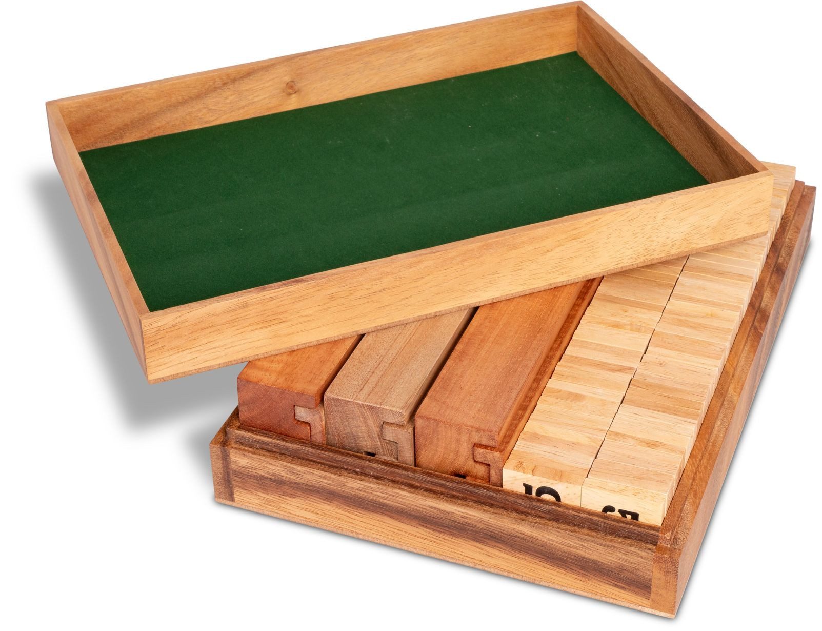 LOGOPLAY Spiel Rummy 6 im Holzkasten, Gesellschaftsspiel, Rummy für 6 Spieler – Edles Holzspiel im hochwertigen Holzkasten