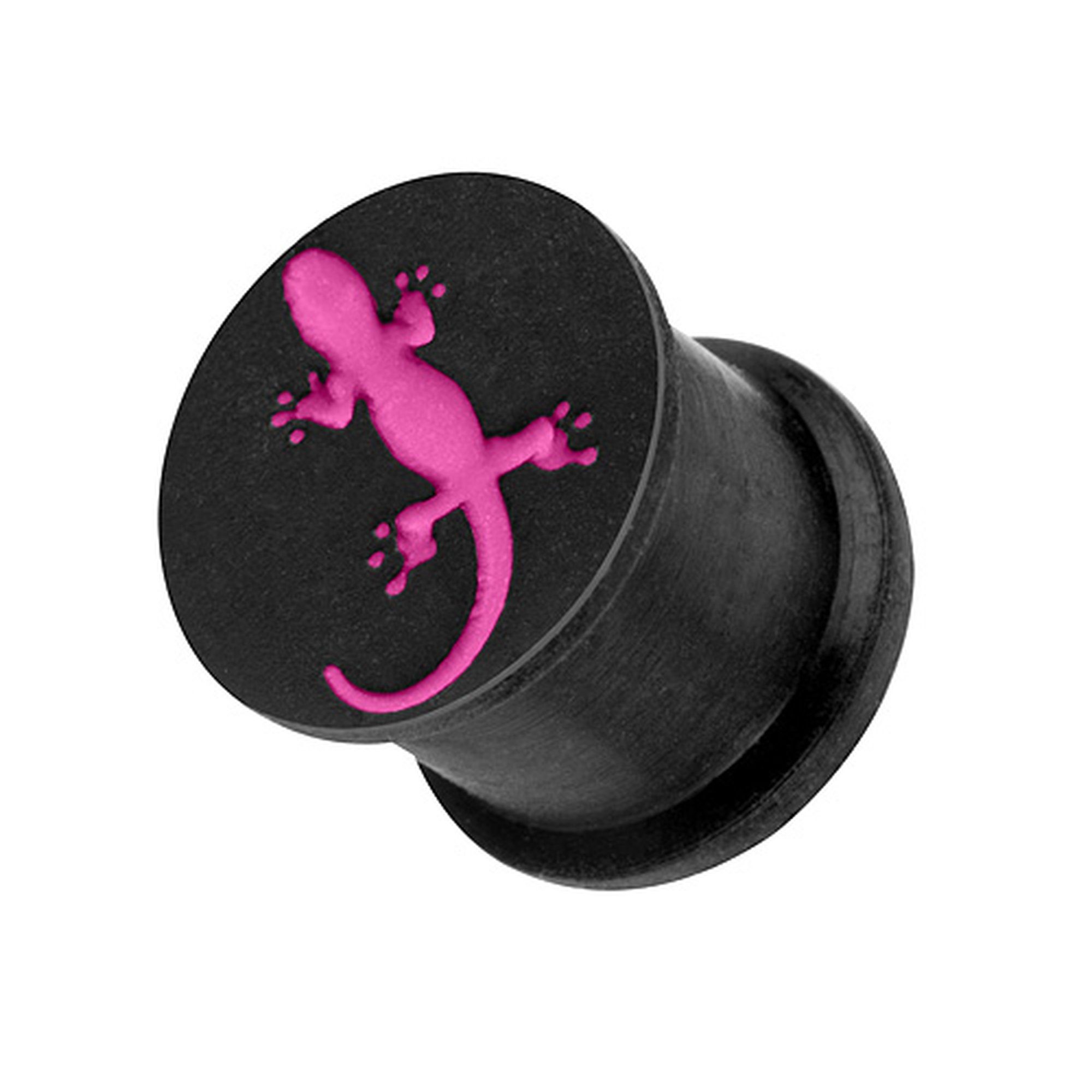 Taffstyle Plug Ohr Plug Piercing Ohrpiercing 3D Silikon Eidechse, Ohr Plug Flesh Tunnel Piercing Ohrpiercing 3D in verschiedenen Farben Pink