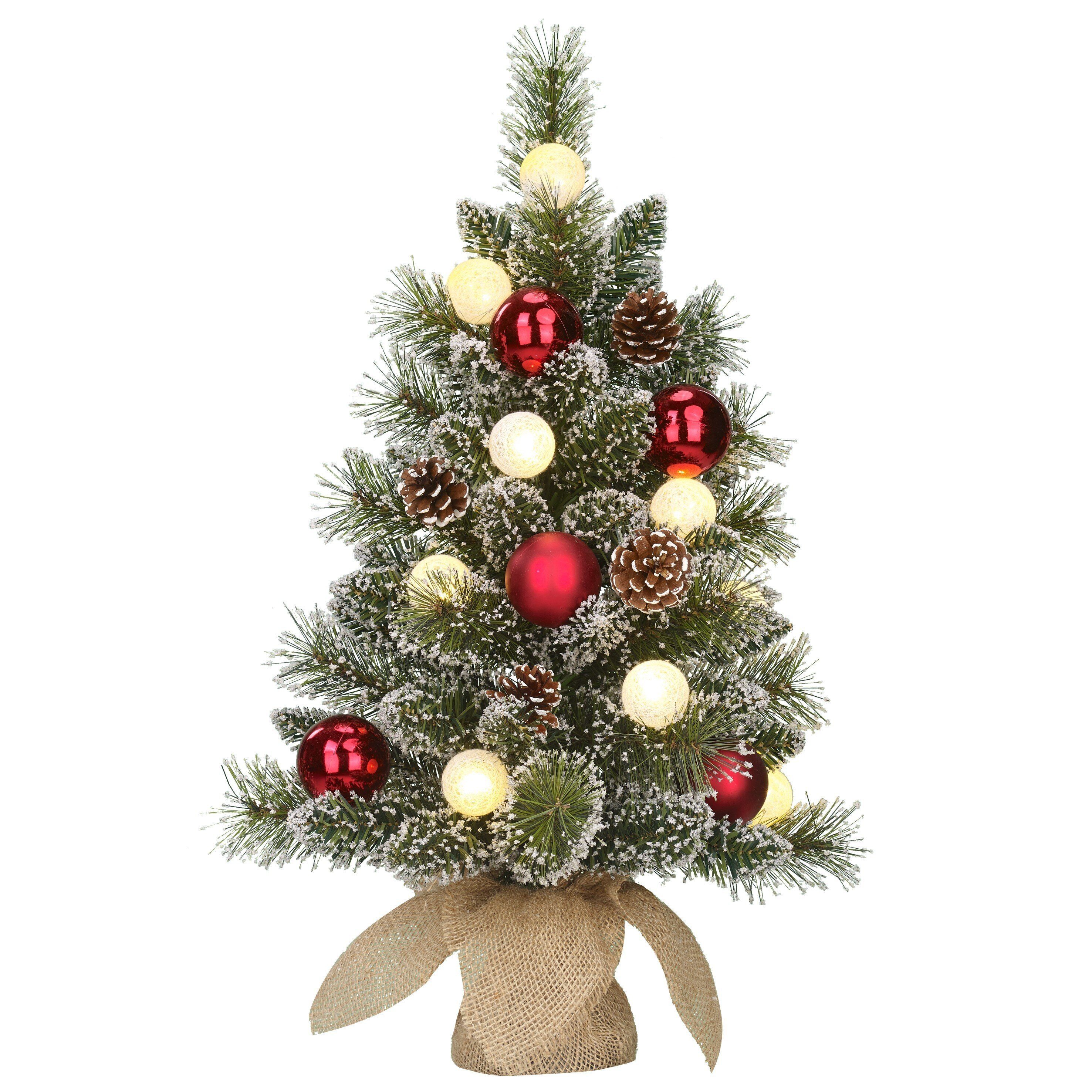 Black Box Trees Künstlicher Weihnachtsbaum Black Box Trees Kaprun Weihnachtsbaum mit Burlap gruen frosted rot 10L