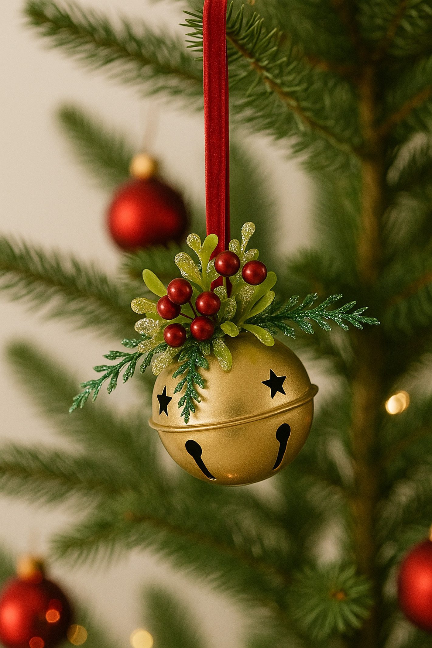 I.GE.A. Dekohänger Deko-Kugel, mit Glocken zum Hängen, 2er Set, Weihnachtsdeko Kranzdeko