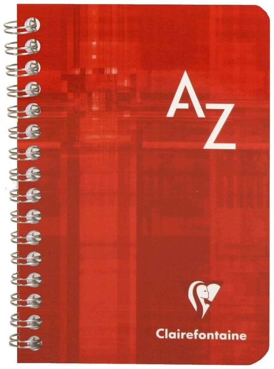 CLAIREFONTAINE Notizbuch Registerbuch 9,5x14cm 50 Blatt kariert PP mit Spirale A-Z farbig sorti