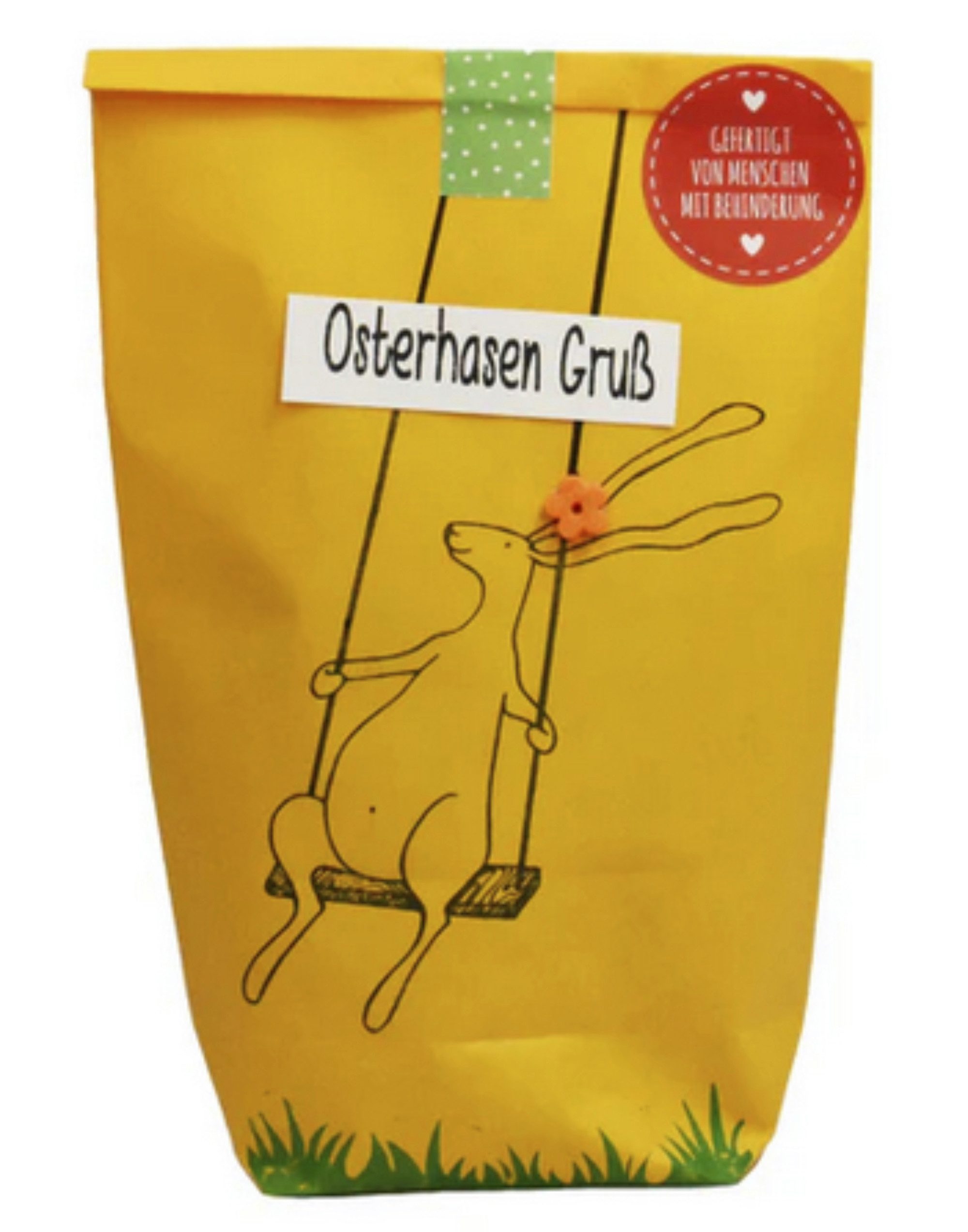 Wunderle Wundertüte Osterhase Ostern Geschenk im sonnigem Gelb, Mitbringsel, Geschenk, Geschenkidee zu Ostern für Frauen und Männer