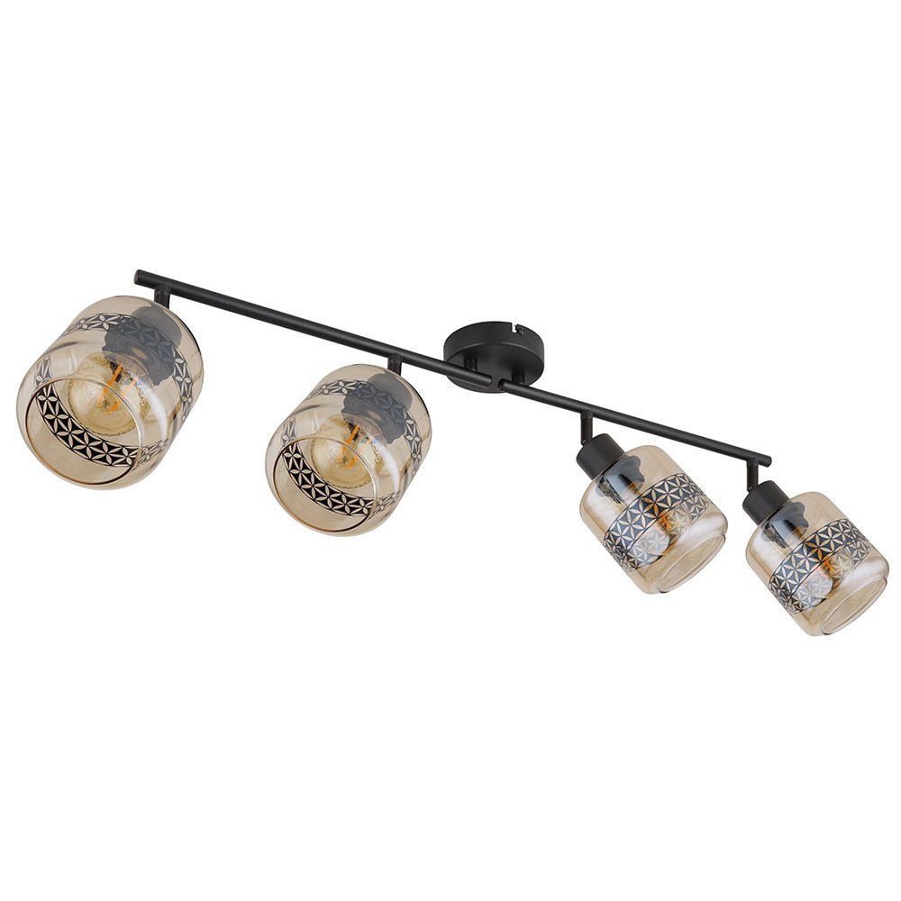 nicht Deckenlampe LED schwarz verstellbar amber etc-shop Leuchtmittel L Deckenspot, Glas inklusive, Deckenleuchte Lebensblume