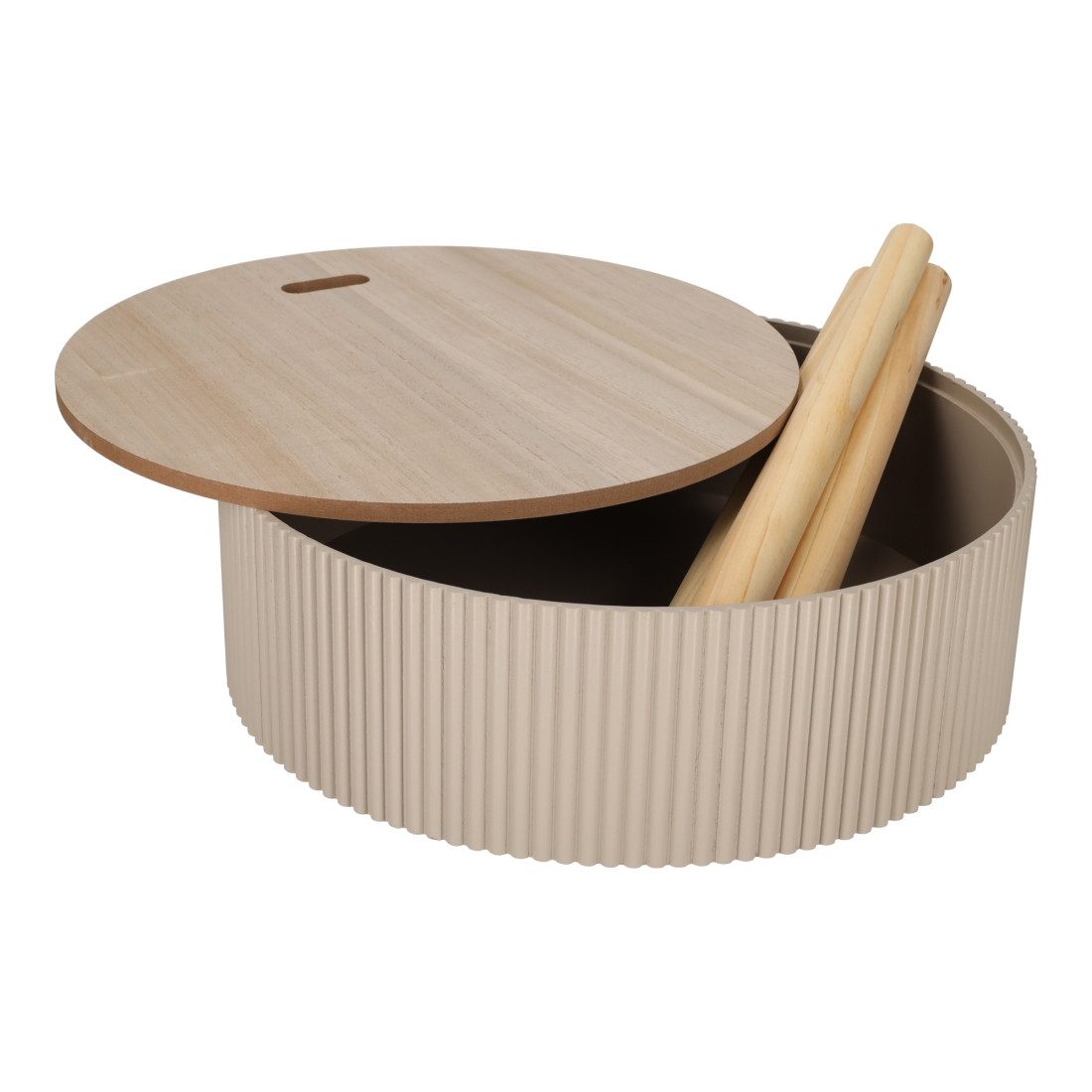 Jens Living Couchtisch Beistelltisch »Levi«, mit praktischem Stauraum, Holz, Höhe 48 cm (1-St), Stauraum, abnehmbarer Deckel, 48cm Höhe, modernes 3-Bein-Design – Bild 2 von 3