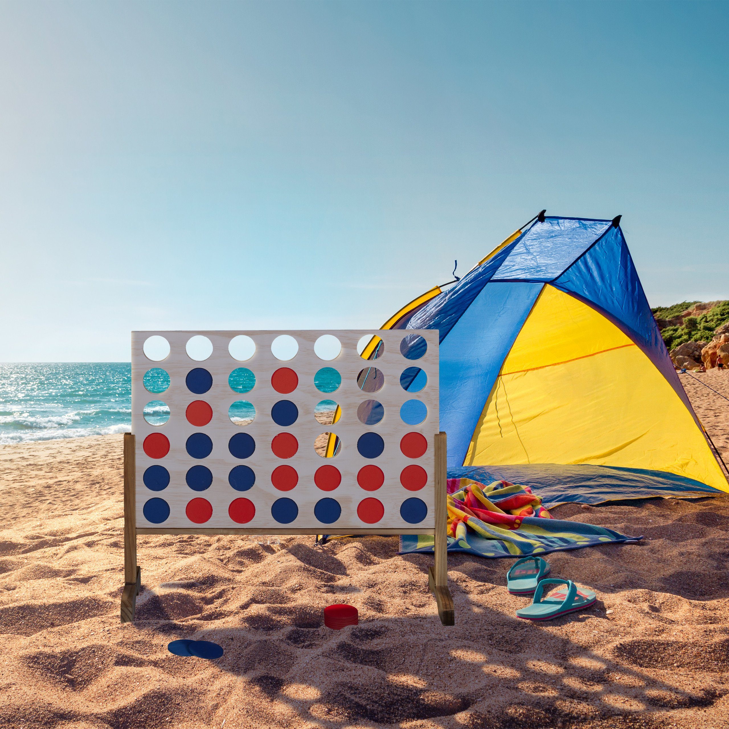 relaxdays Spiel XXL Vier Gewinnt, Gesellschaftsspiel