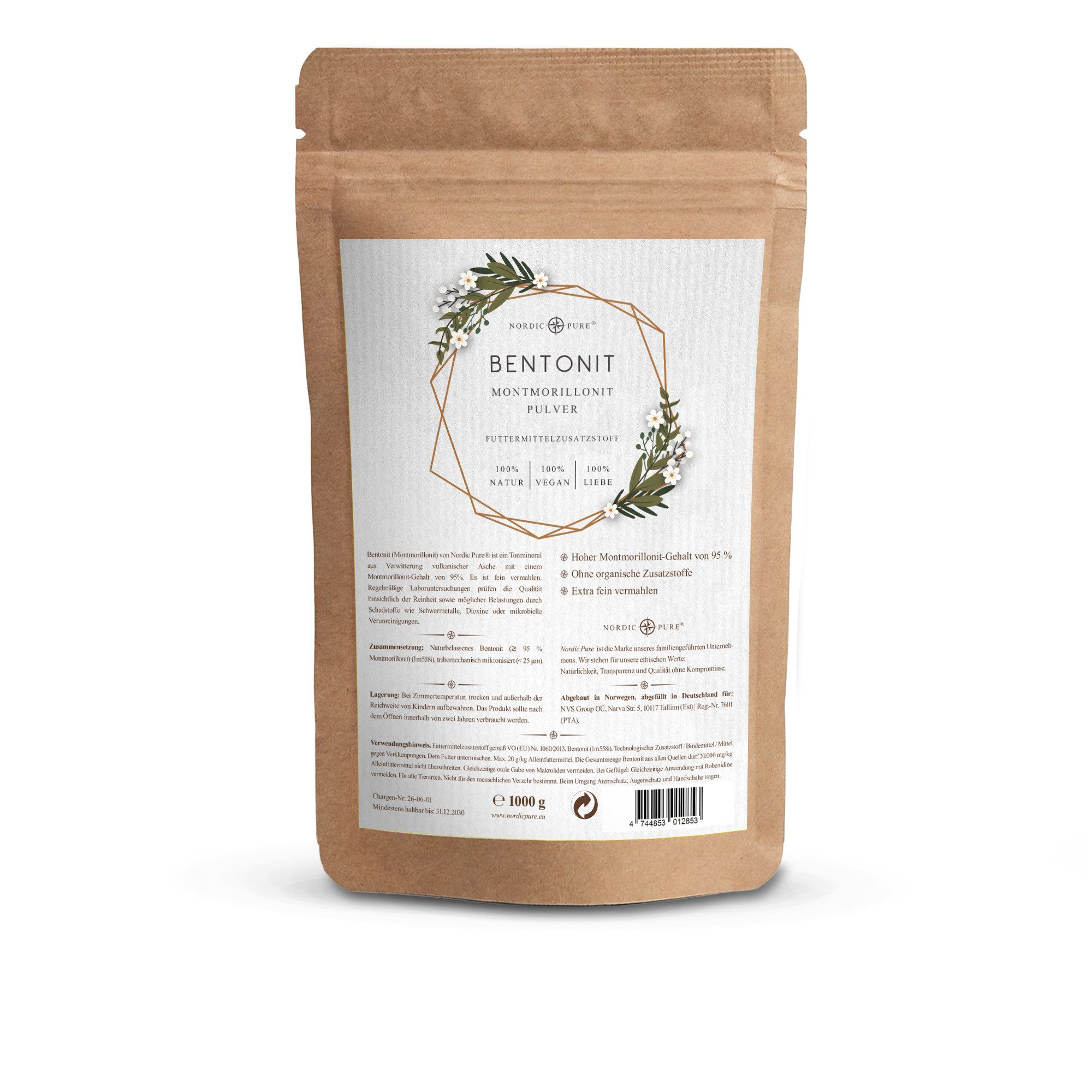 Nordic Pure® Nordic Pure Bentonit Pulver, für: Hund, Katze, Pferd