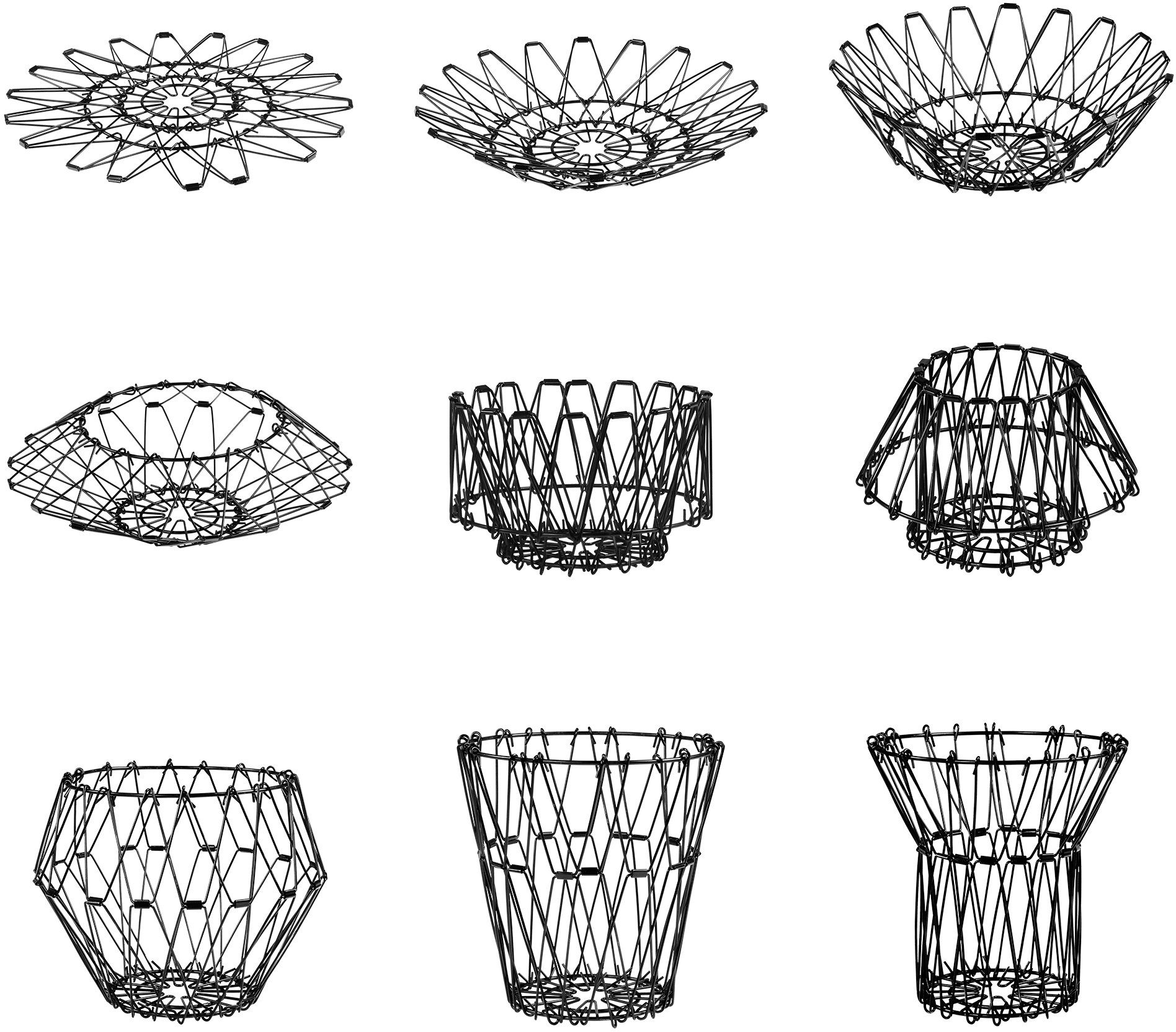 STONELINE Obstschale Flexi Korb, Metall, faltbar