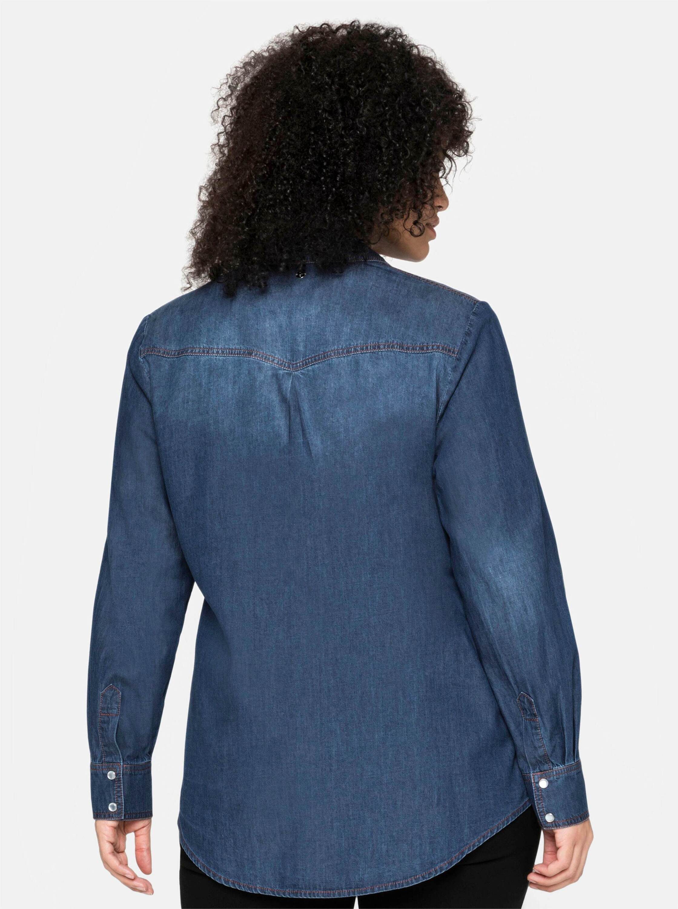 Sheego Klassische Bluse Jeansbluse Langarm günstig online kaufen