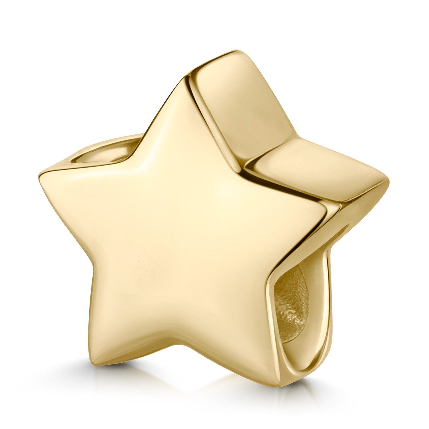 Materia Bead Stern Charm klein Gelbgold 810, 585 Gelbgold