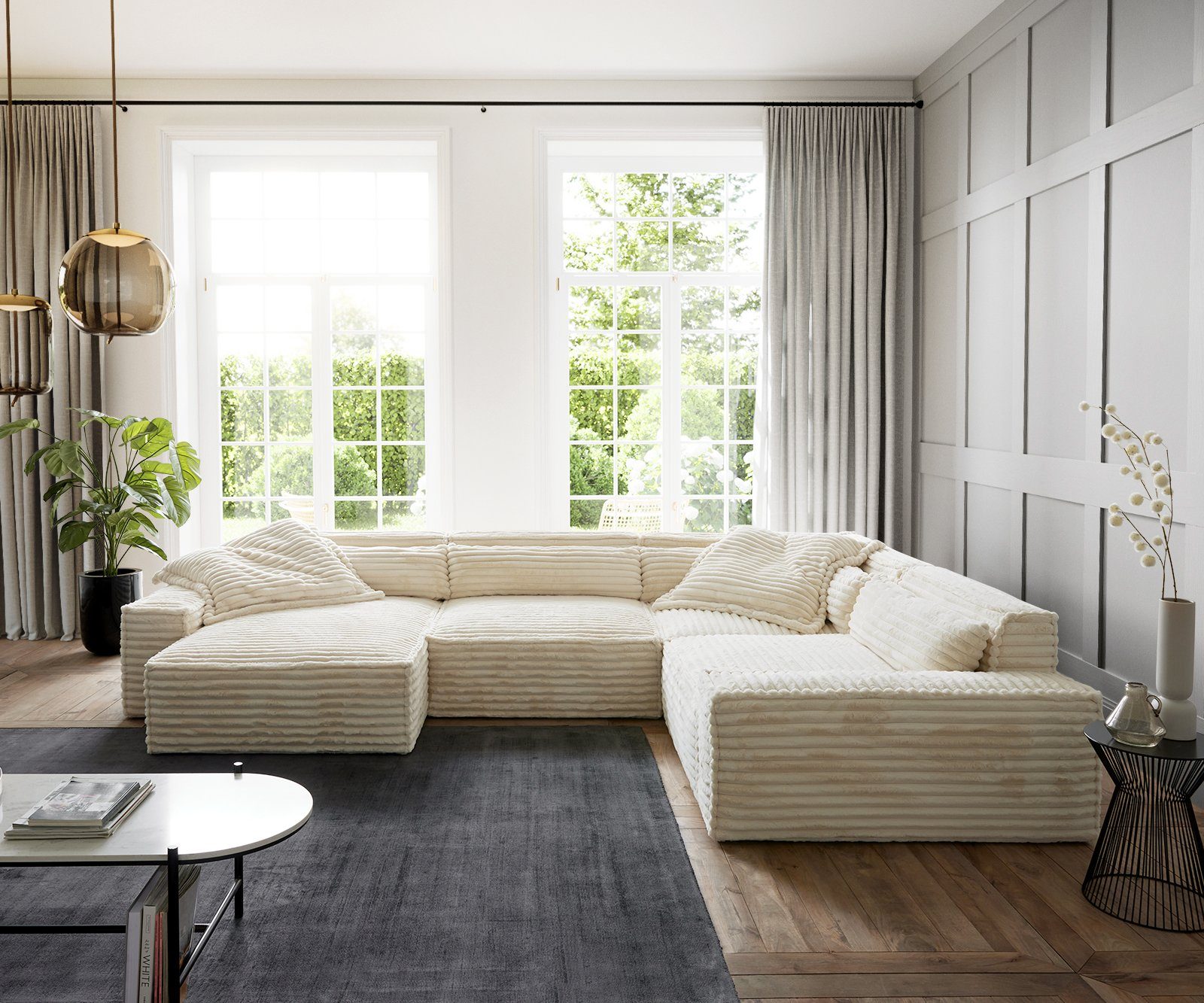 DELIFE Wohnlandschaft Sirpio, XL Mikrofaser Schwarz günstig online kaufen