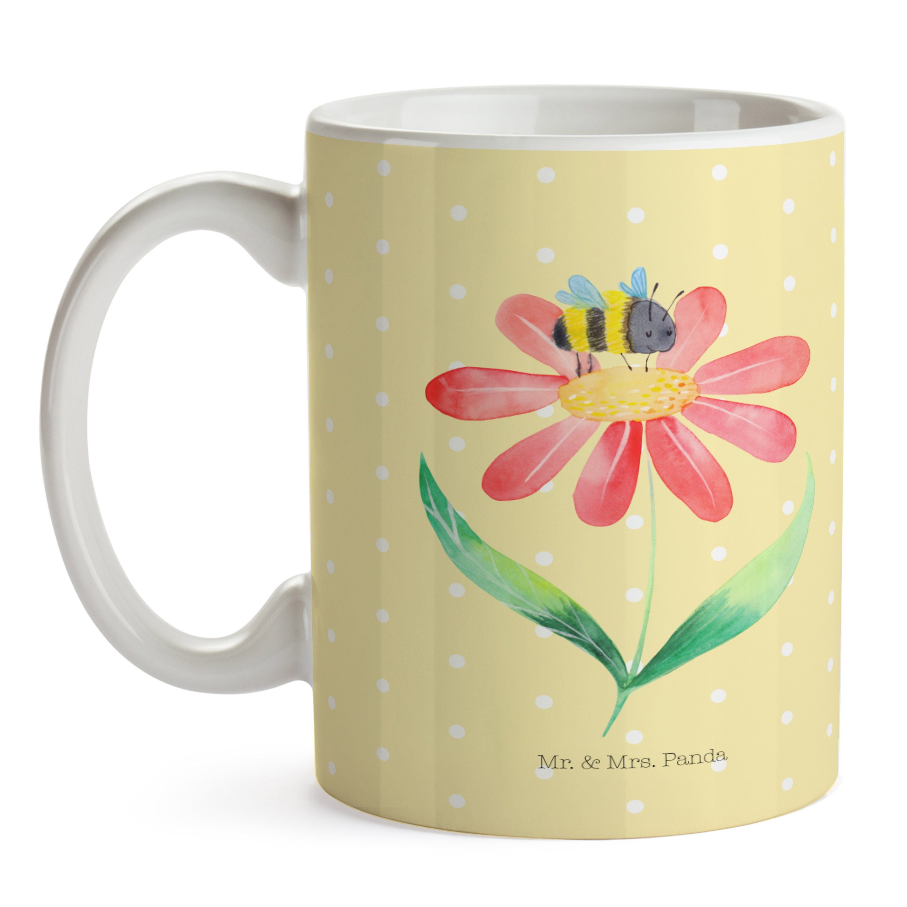 lustige Sprüche, Mr. Gelb Geschenk, Blume Mrs. & Tasse Hummel Panda - - Pastell Kaffeebecher, Keramik
