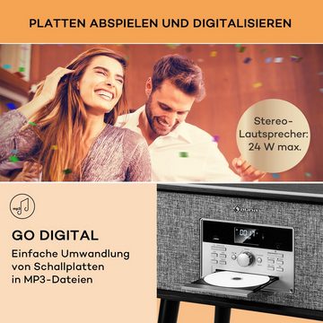 Auna Mary Ann Retro Audio CD Player Plattenspieler (Riemenantrieb, Bluetooth;CD, DAB+ UKW Radio MP3 Player Fernbedienung)