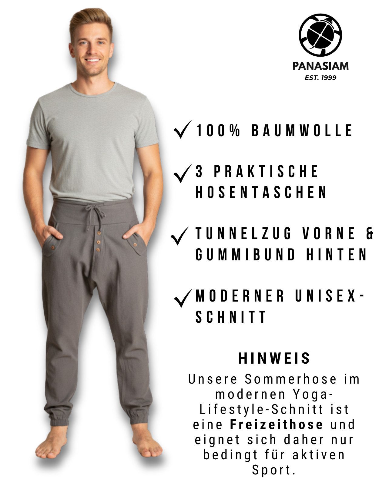 Haremshose Yogipants classic bequeme Freizeithose wie Aladinhose Unisex für