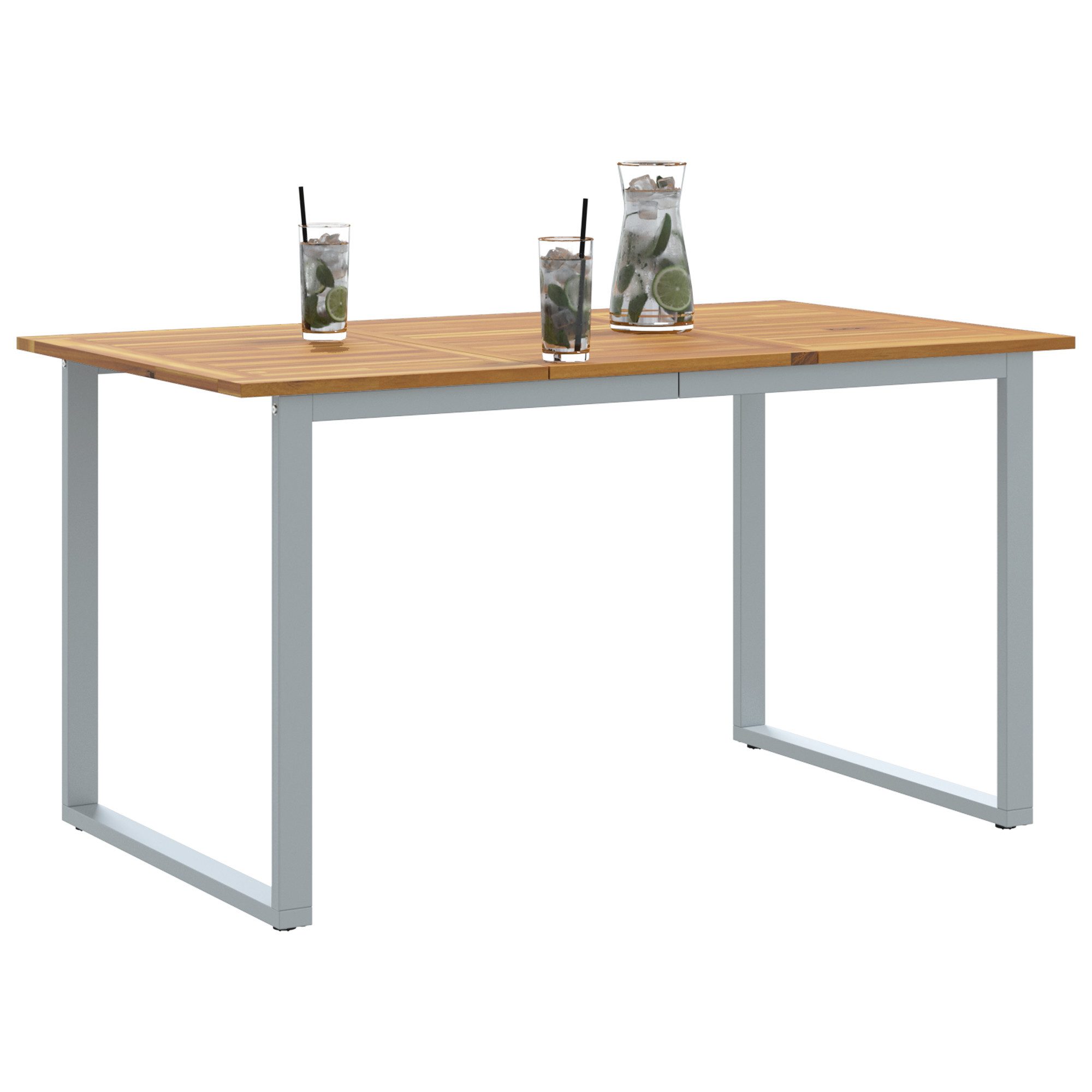 vidaXL Gartentisch Outdoor-Esstisch Grau 140x80x75 cm günstig online kaufen