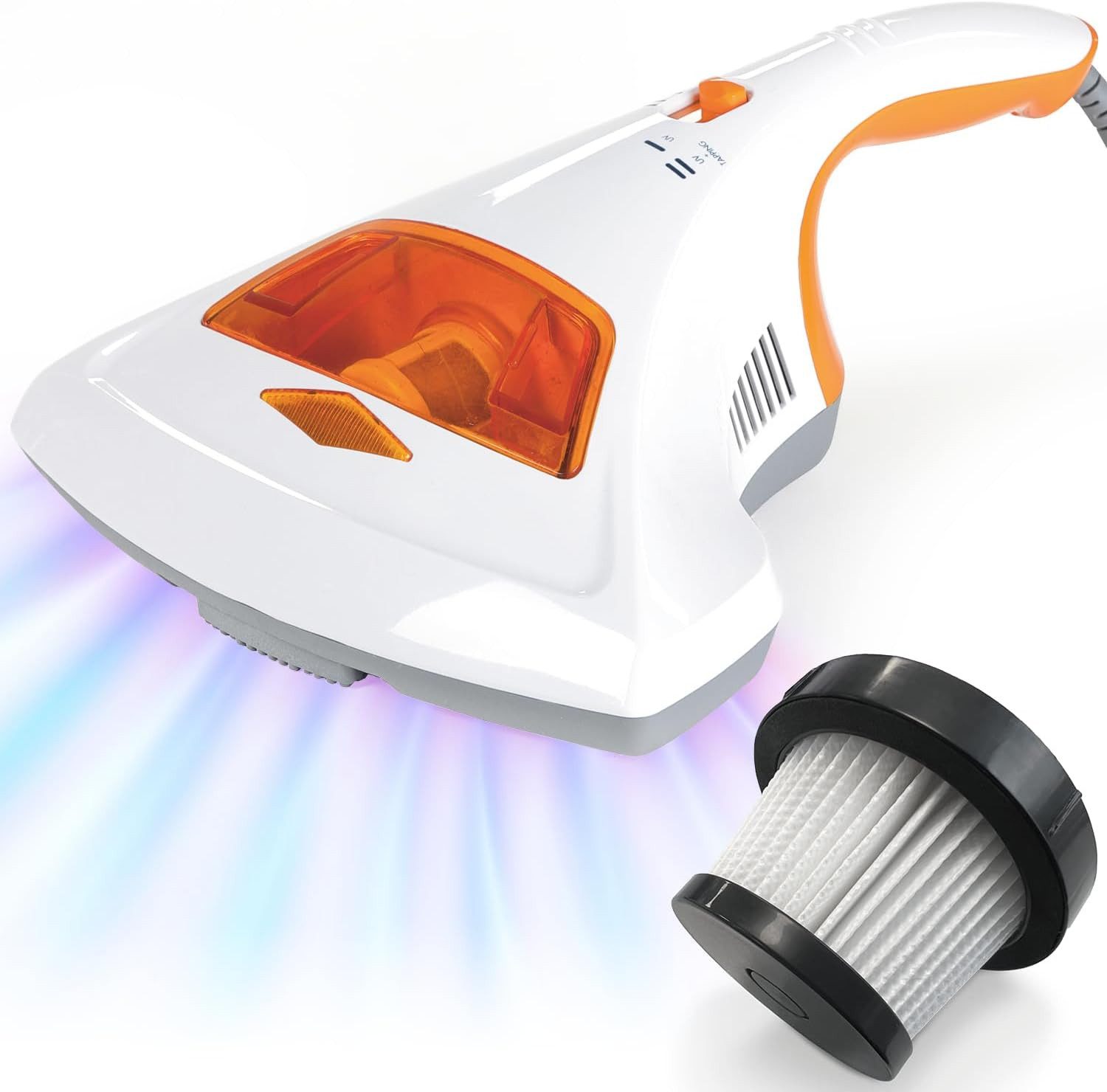 aktimeo Matratzenreinigungsgerät Milben-Handstaubsauger mit UV, Staubsauger Teppich, Sofa & Matratzen, 300,00 W, ohne Beutel, Aufrütteln & Absaugen der Milben