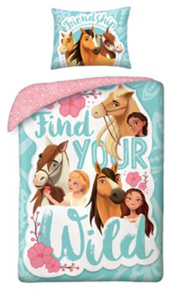 DREAMWORKS Spirit RIDING FREE Kinderbettwäsche DREAMWORKS Spirit RIDING FREE, Renforcé, 2 teilig