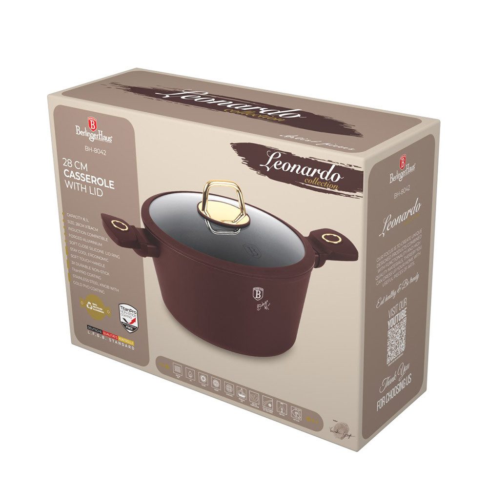 BerlingerHaus Kasserolle, Aluminium (Set, 2-tlg., Kochtopf), Silikongriffe