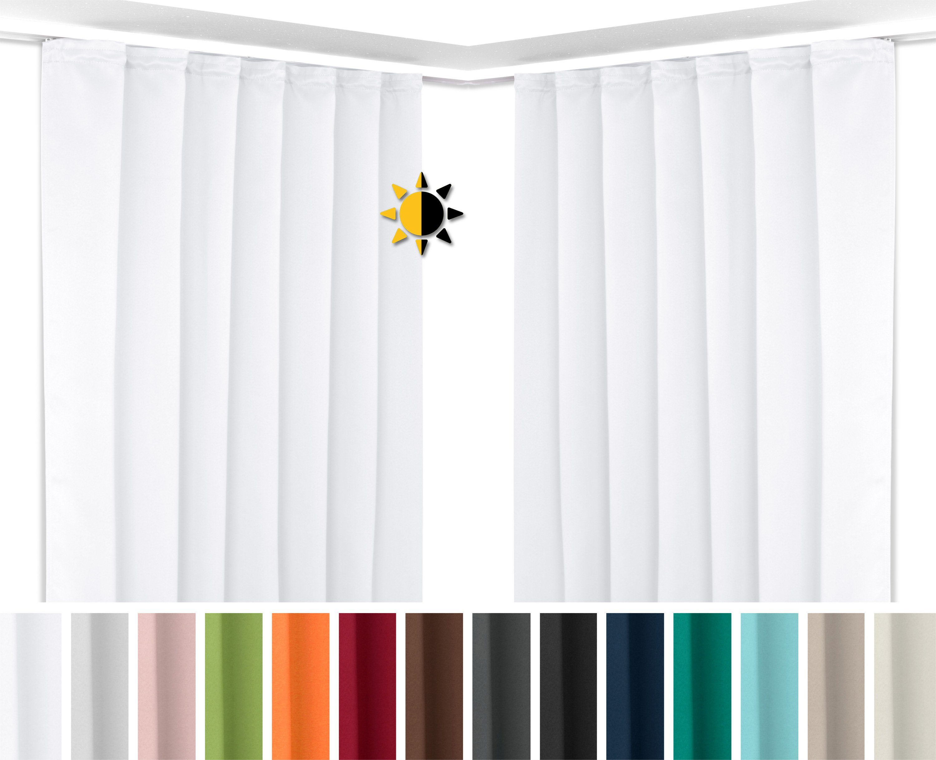 Beautex Verdunkelungsvorhang 2er Set Verdunkelungsgardine mit U-Band, Black günstig online kaufen