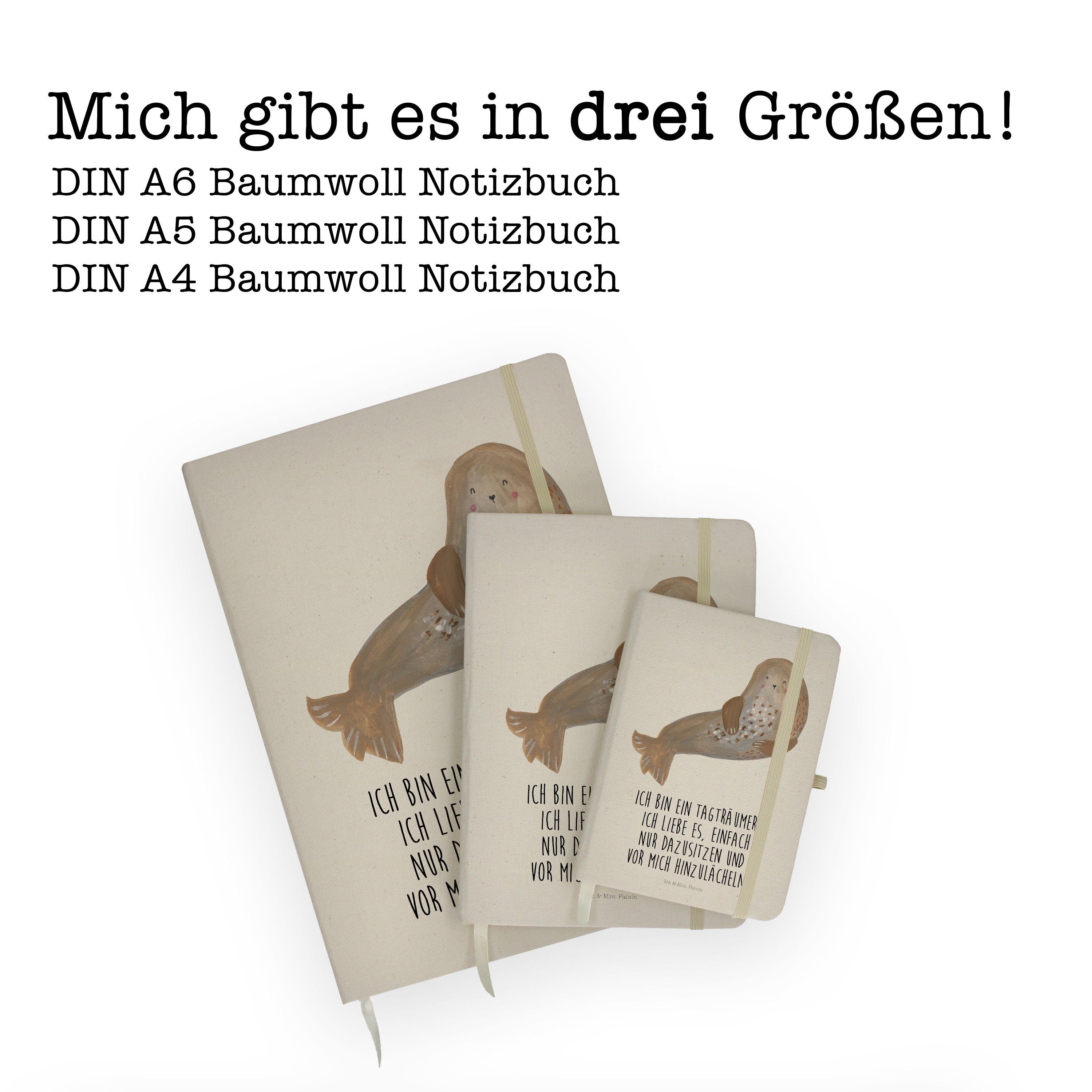 Transparent & Geschenk, Mrs. Laune, Notizheft, - Gute Notizbuch lachend Mr. Panda Robbe - Tagebu