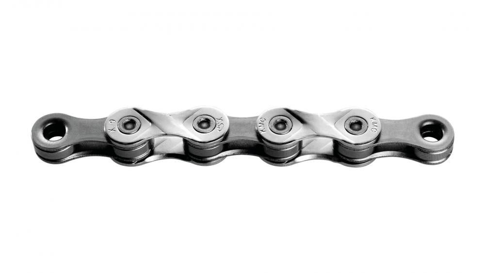 Fahrradkette KMC X9 Fahrradkette 122 Glieder Silber-grau - 9-fach mit vernickelten