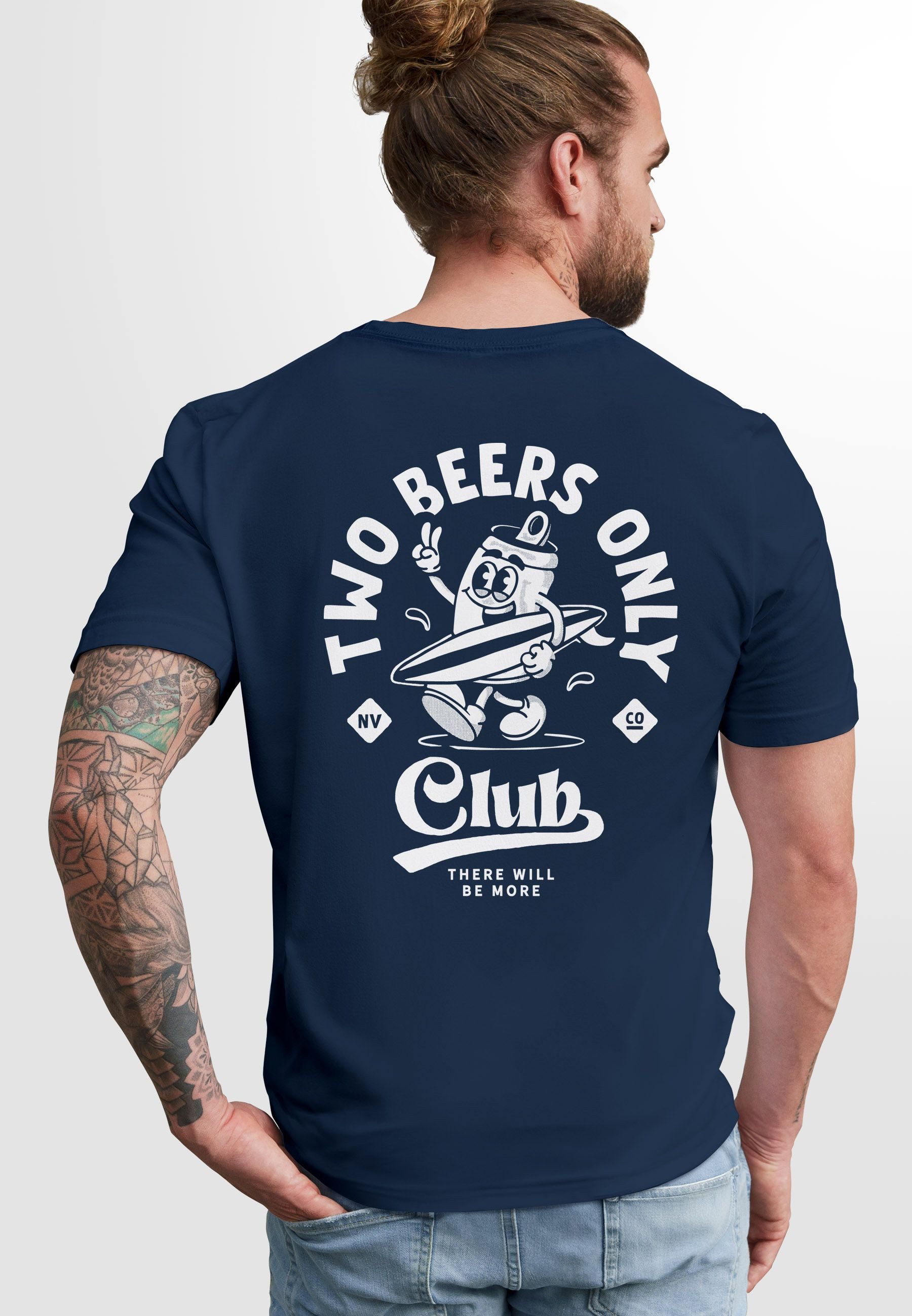 Neverless Print-Shirt Backprint T-Shirt Herren Bier Spruch Motivprint Comic günstig online kaufen