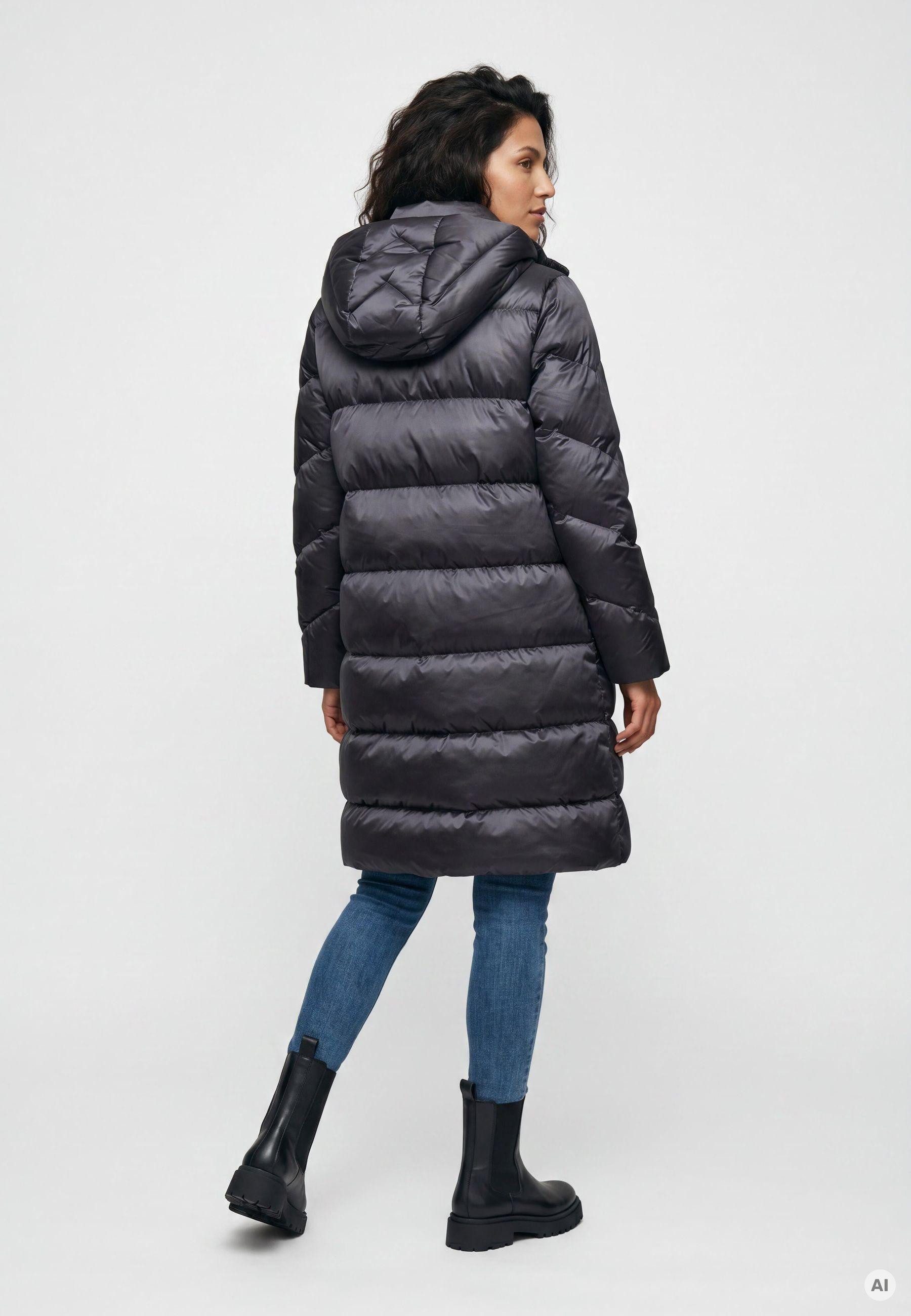 Milestone Steppmantel MSAmara S Damen Steppjacke Lang Mantel gesteppt normale Passform