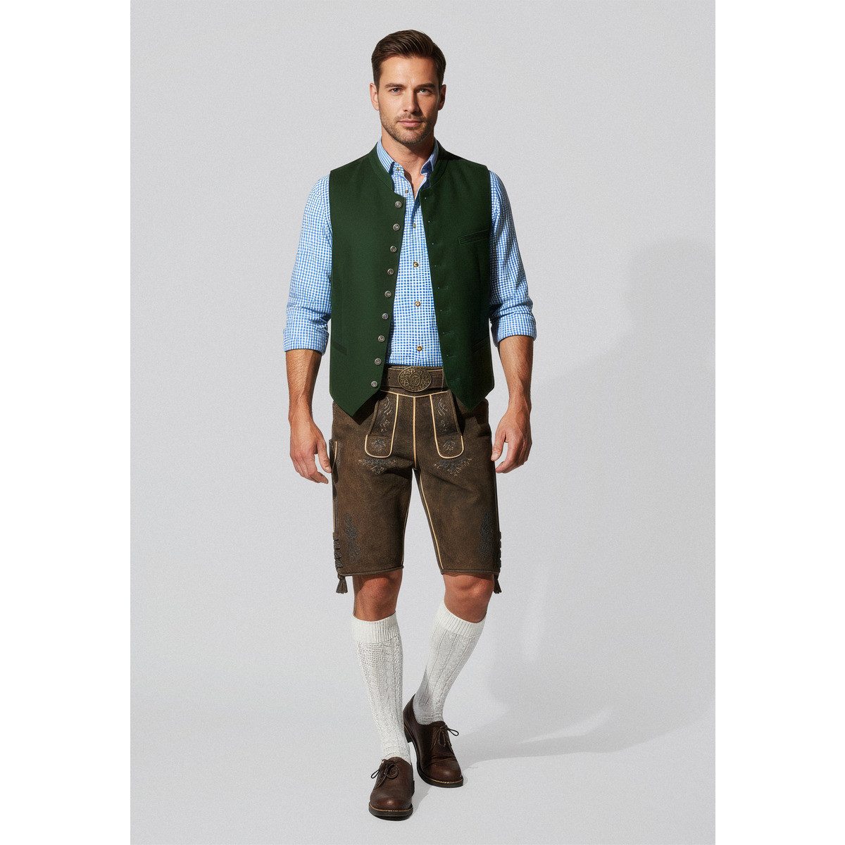 Krüger Trachtenlederhose Curtis Herren (1-tlg) Trachtenlederhose, Trachtenhose, Bayerische Lederhose, Oktoberfest
