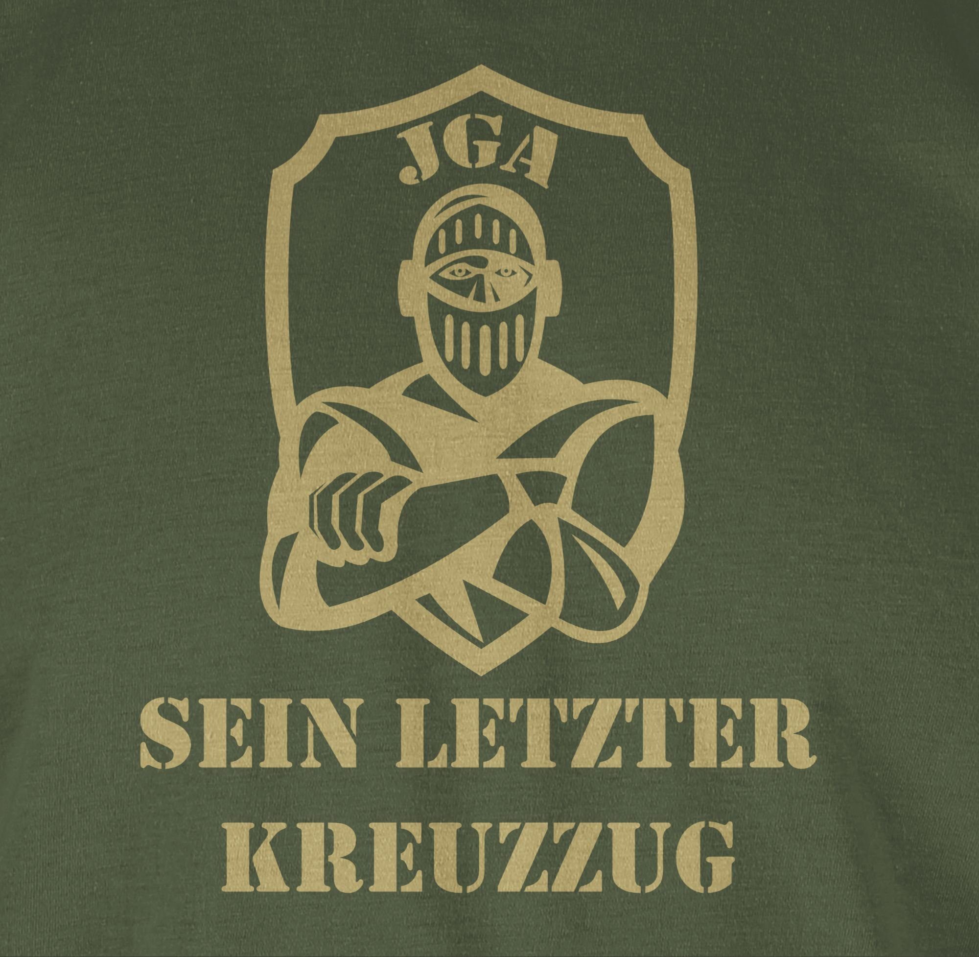 Shirtracer Grün Kreuzzug T-Shirt JGA Army Männer letzter 3 Sein