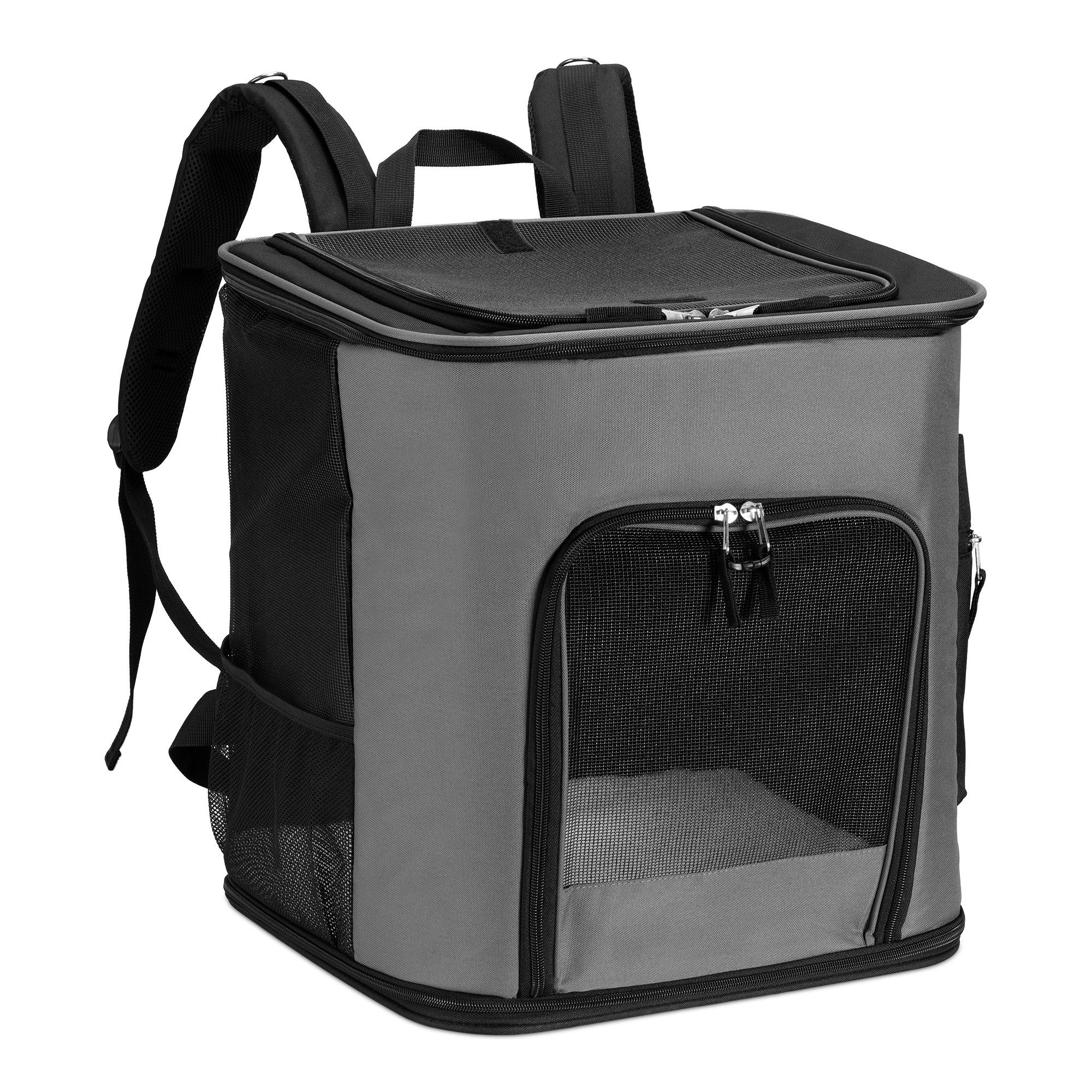 Navaris Tiertransportbox Rucksack für Hund Katze - Hunderucksack Katzenrucksack mit Bauchgurt